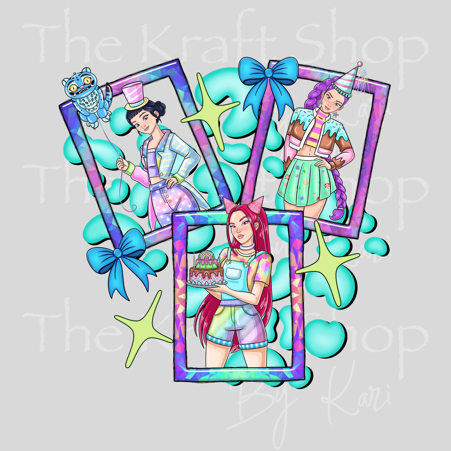 UV DTF Kpop Birthday Glass can wrap decals #5555
