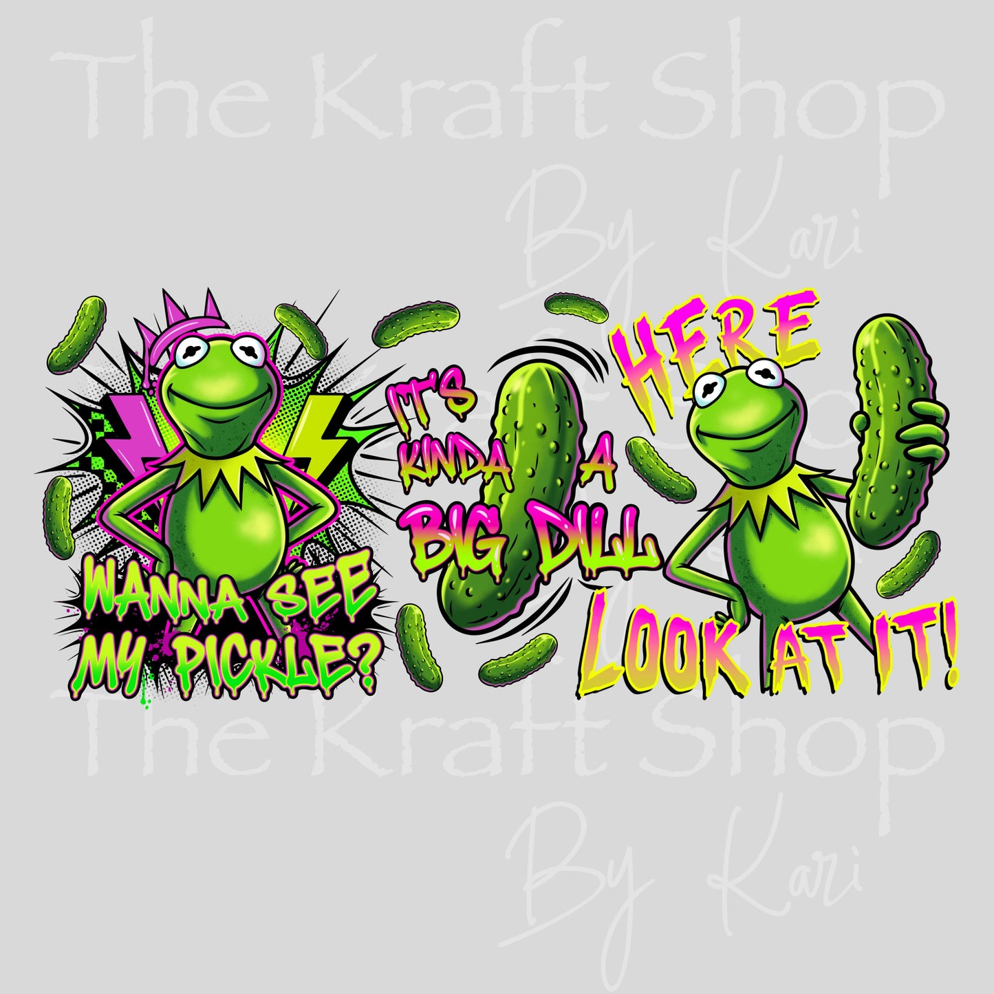 UV DTF Frog Pickle Glass can wrap decals #5557