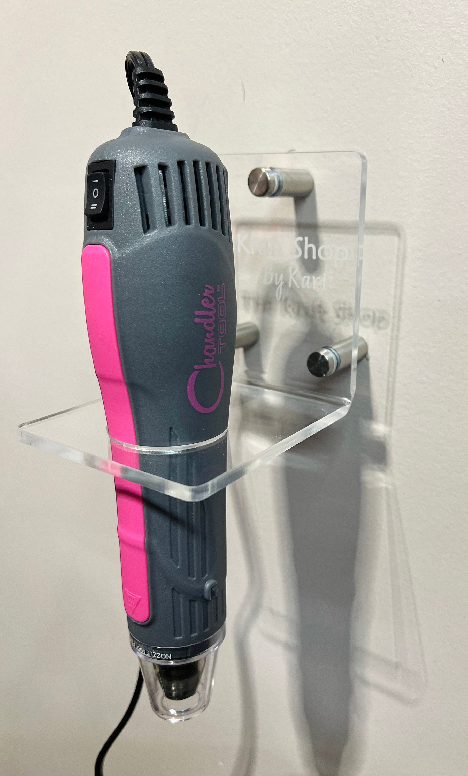 Heat gun holder. Acrylic holder. Craft helper. Craft room decor. Heat gun holder. Craft heat gun holder. Craft supply.