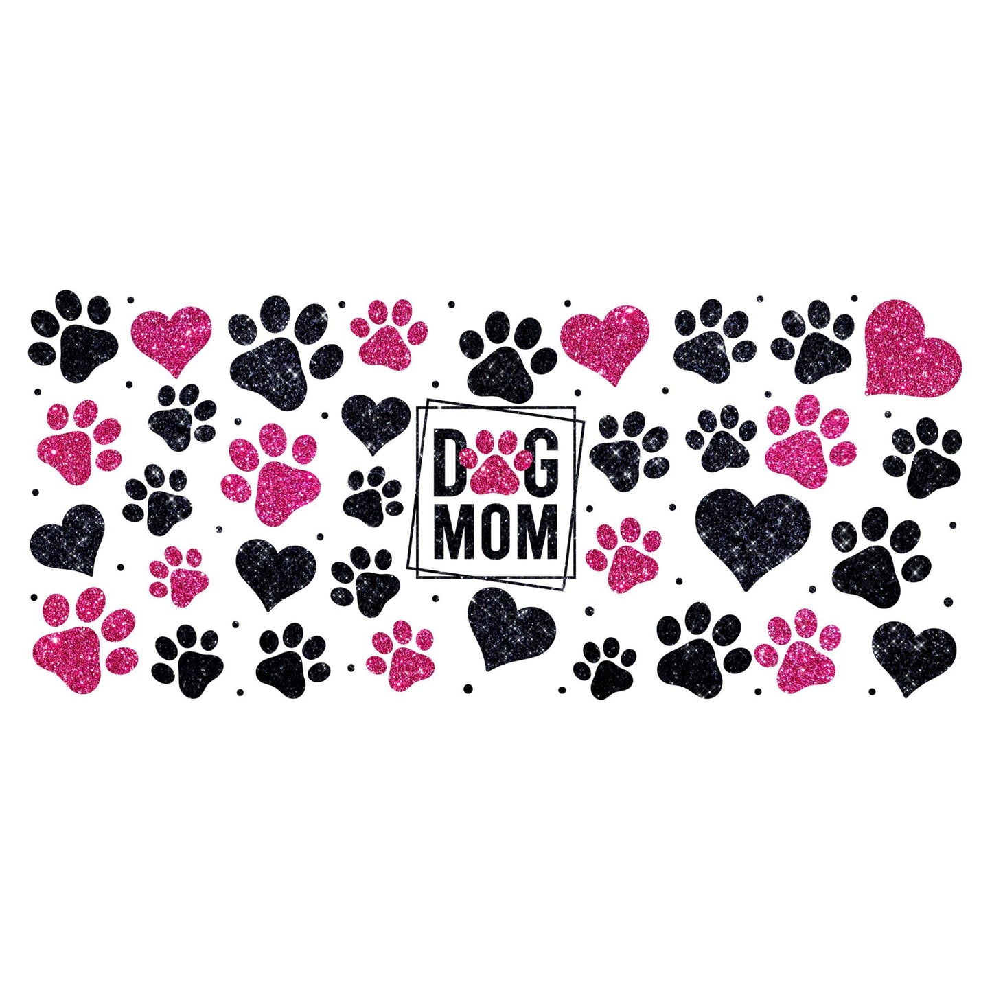 UV DTF Sticker print. Dog Mom wrap decal, tumbler decal, permanent sticker. UV wrap for glass can tumbler. #5024