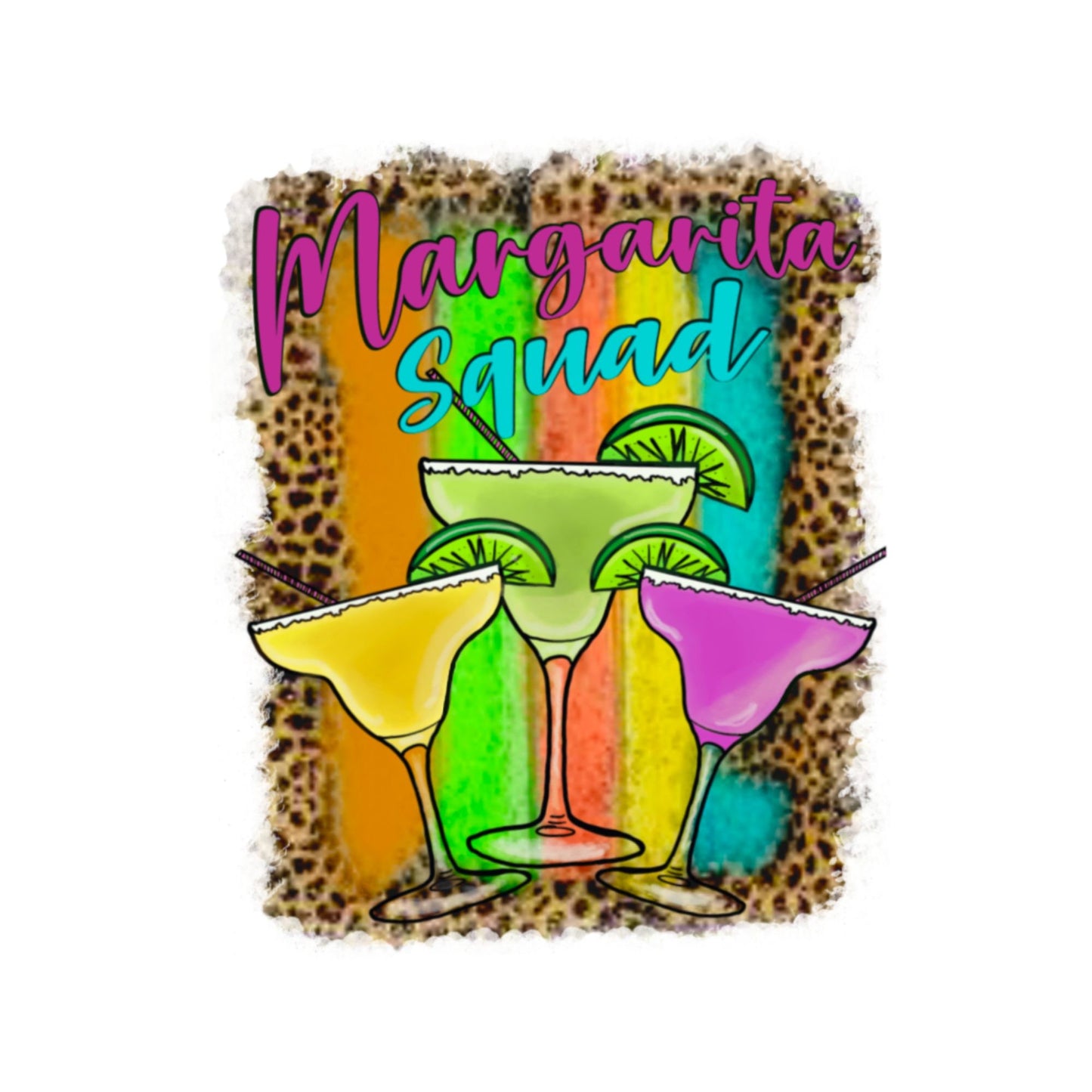 UV DTF Sticker print. Margarita squad decal, tumbler decal, permanent sticker. Uv wrap for glass can tumbler. #4072