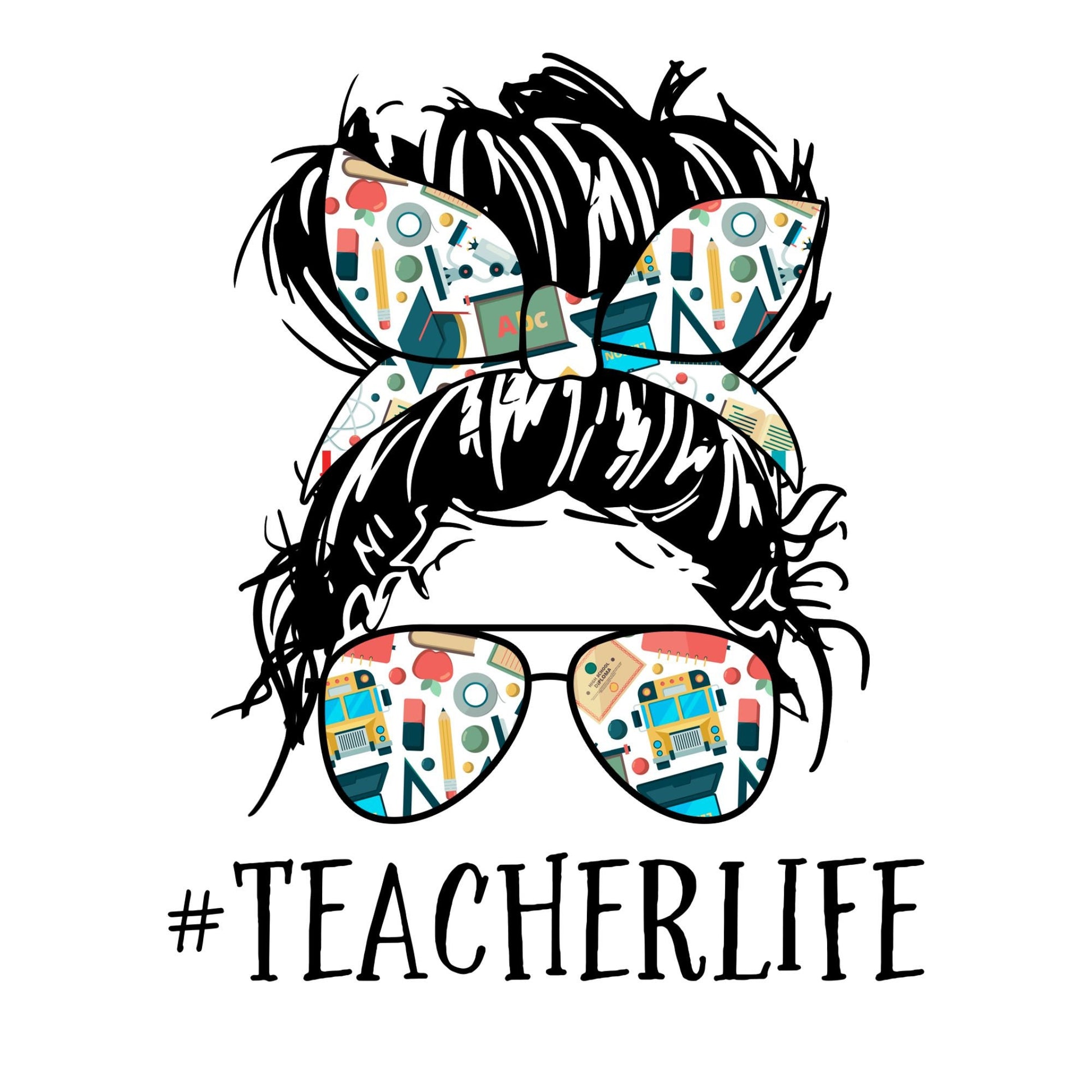 UV DTF Sticker print. Teacher Life decal, tumbler decal, permanent sticker. UV wrap for glass can tumbler. #4043