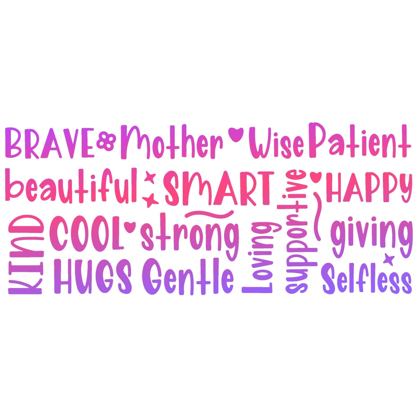 UV DTF Sticker print. Mom Day inspiration wrap, tumbler decal. UV wrap for glass can tumbler. #5084