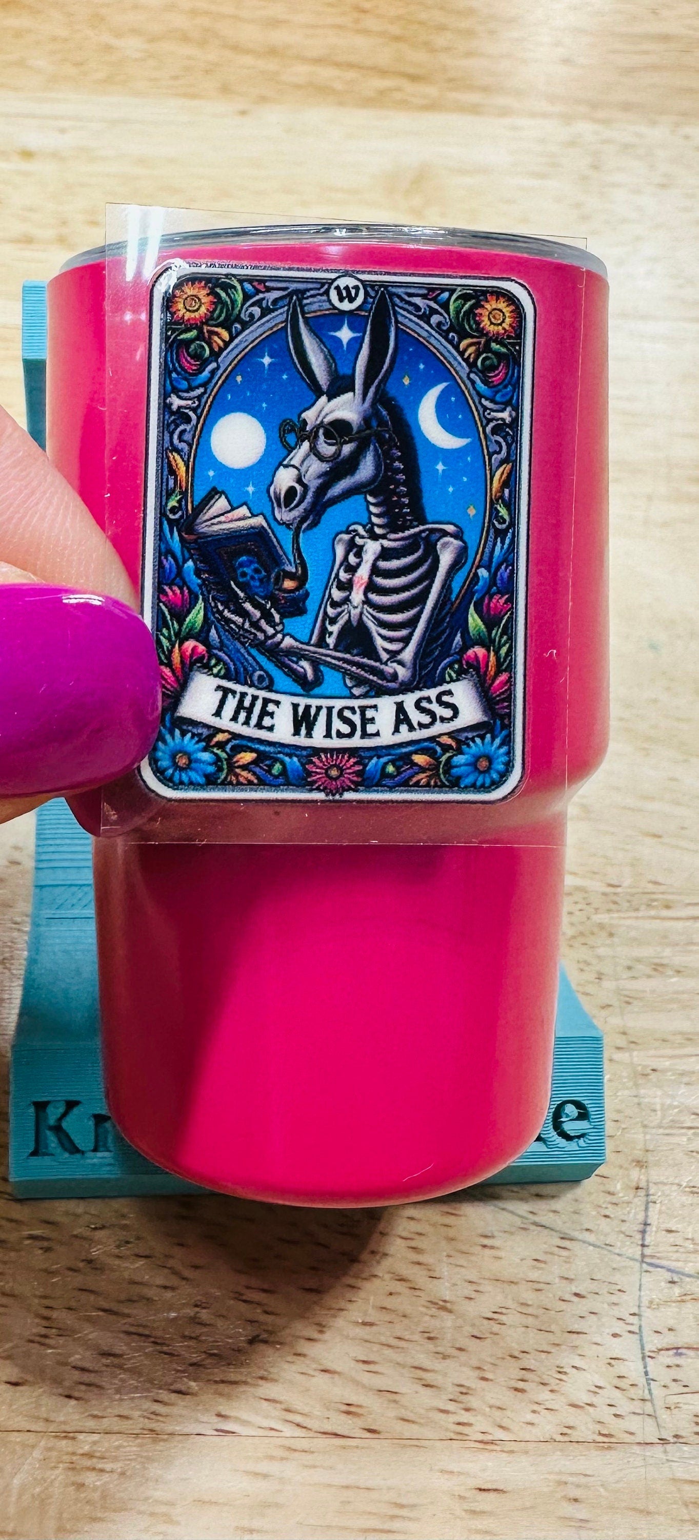 UV DTF Sticker print. Sarcastic tarot cards decal, tumbler decal, permanent sticker. UV wrap for glass can tumbler. #4108