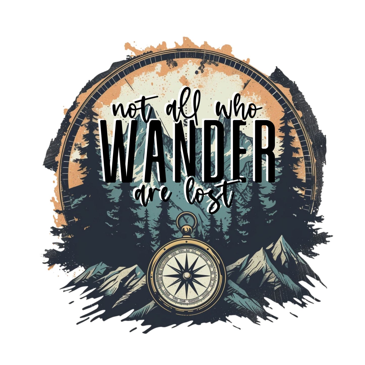 UV DTF Sticker print. Not all who wander are lost decal, tumbler decal, permanent sticker. Uv wrap for glass can tumbler. #4147