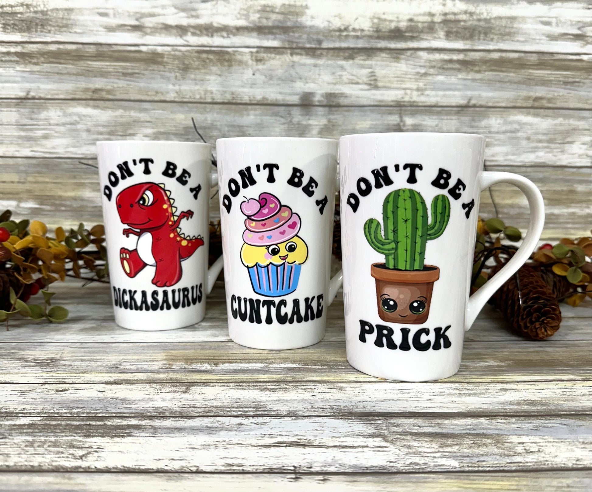 Sarcastic coffee mugs. Funny office decor. Don’t be a hippitwatamus, dickasaurus, prick, cuntcake, thundercunt or twatwaffle.