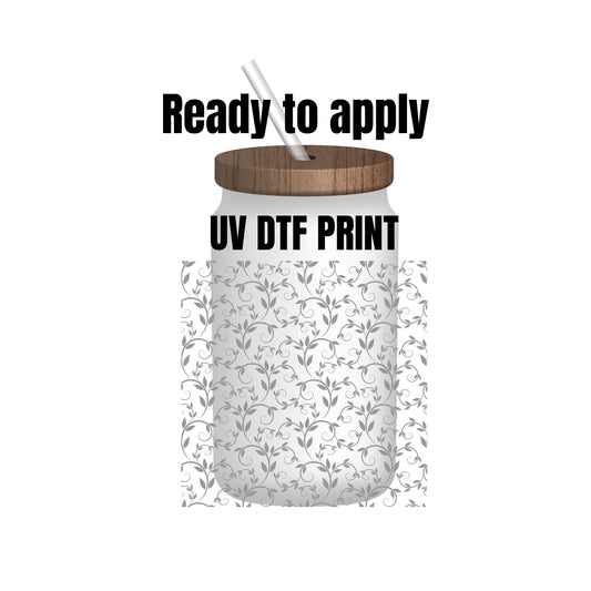 UV DTF Sticker print. Ready to apply! Vine swirl element sheet. Flower vines wrap decal, tumbler decal. UV wrap for glass can tumbler. #5135