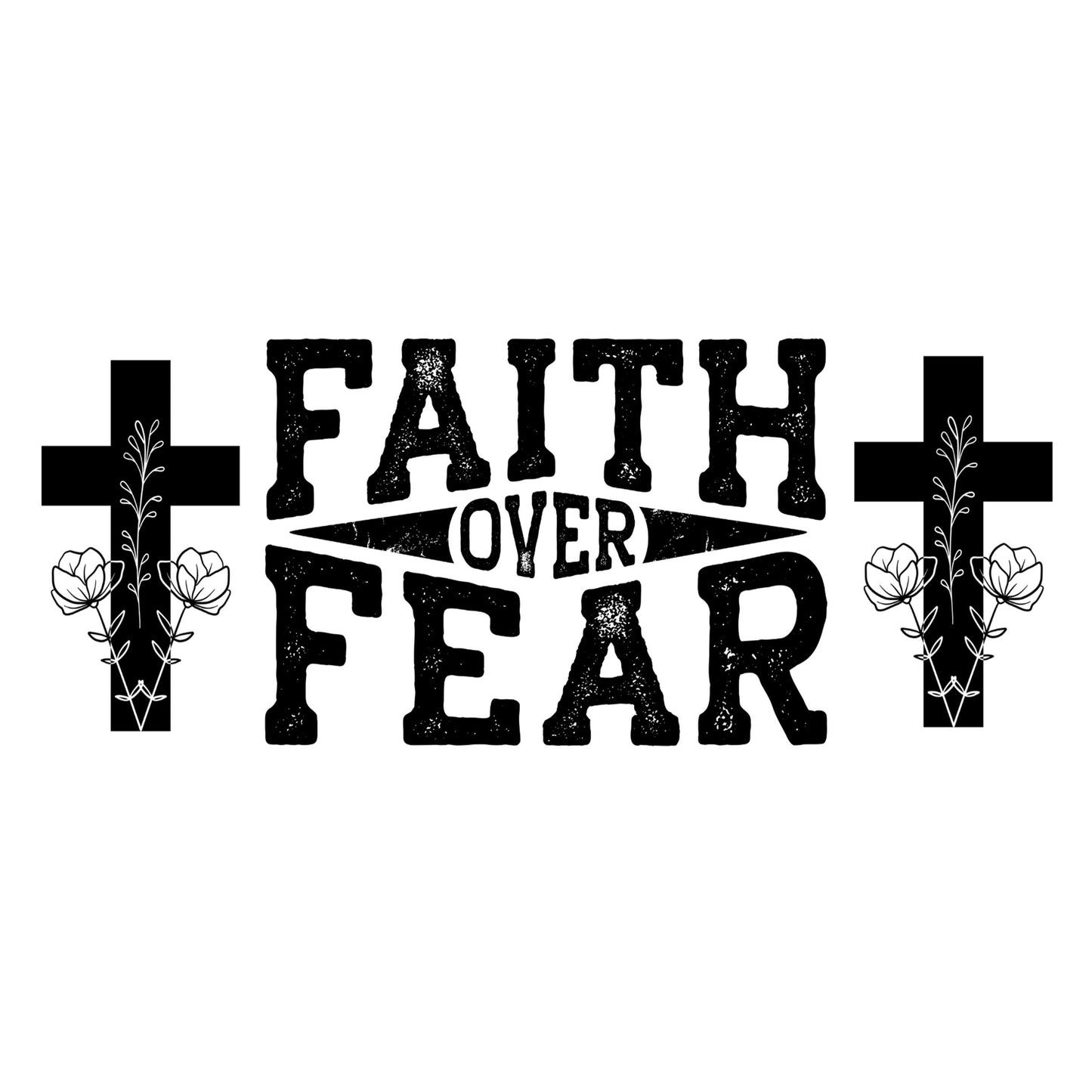 UV DTF Sticker print. Faith Over Fear wrap decal, tumbler decal. UV wrap for glass can tumbler. #5151