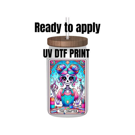 UV DTF Sticker print. The Crafter tarot card decal, tumbler decal, permanent sticker. Uv wrap for glass can tumbler. #4195