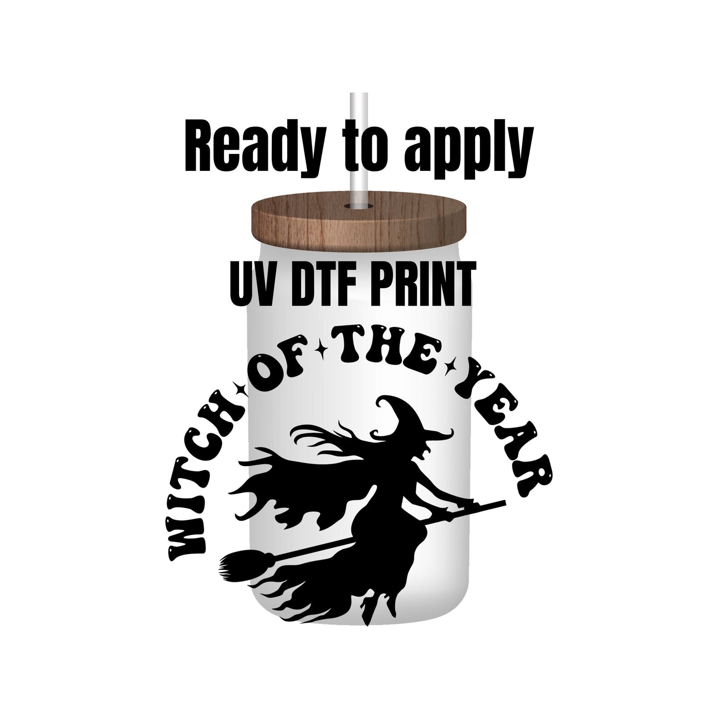 UV DTF Sticker print Witch of the year Halloween decal, tumbler decal, permanent sticker. Uv wrap for tumbler. #7014