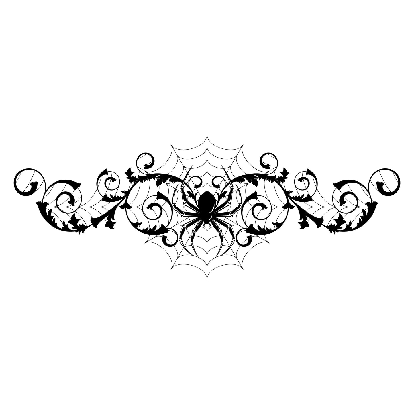 UV DTF Sticker print. One Spider web wrap decal, tumbler decal. UV wrap for glass can tumbler. #10036