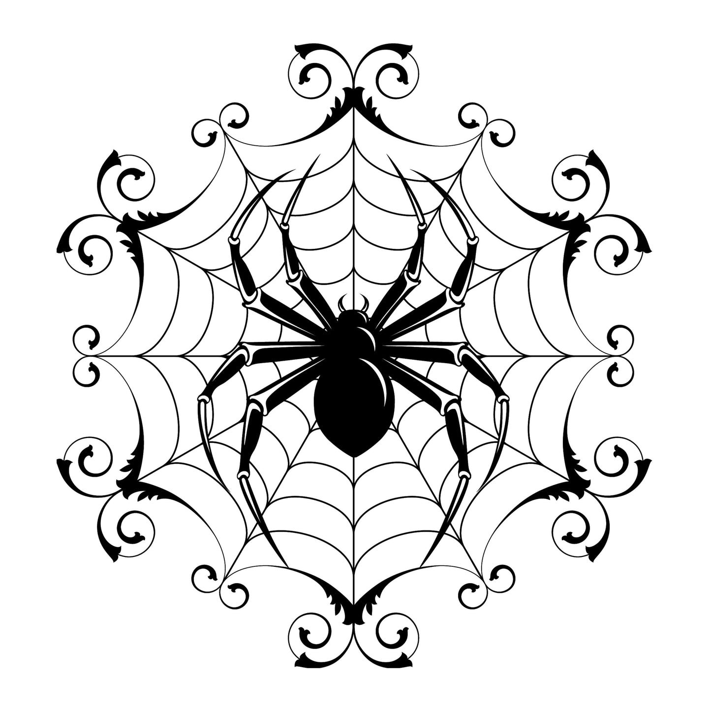 UV DTF Sticker print. Spider circle web wrap decal, tumbler decal. UV wrap for glass can tumbler. #10038