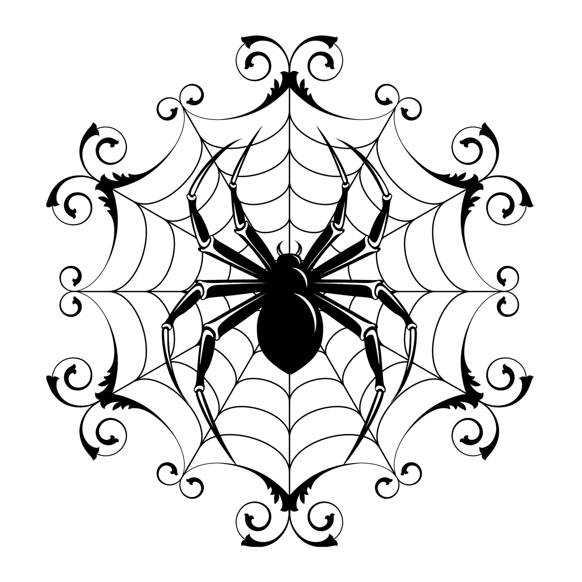 UV DTF Sticker print. Spider circle web wrap decal, tumbler decal. UV wrap for glass can tumbler. #10038