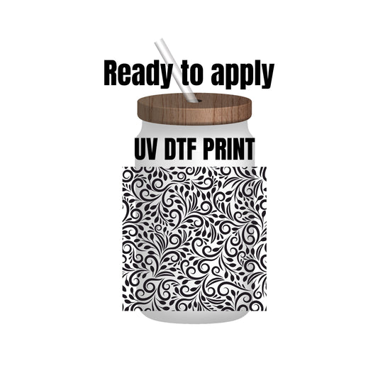 UV DTF Sticker print. Ready to apply! Swirly tooled leather element sheet. Swirls wrap decal, tumbler decal. #5136