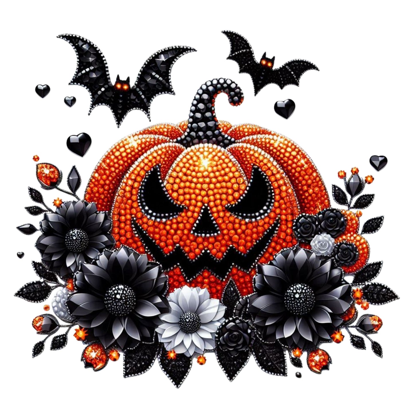 UV DTF Sticker print Pumpkin rhinestone Halloween and fall decal, tumbler decal, permanent sticker. Uv wrap for glass can tumbler. #7011