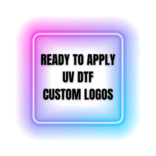 Custom UV DTF LOGO's that are ready to apply. Permanent sticker. No heat required. Water bottle name. Personalized decal. Business essential