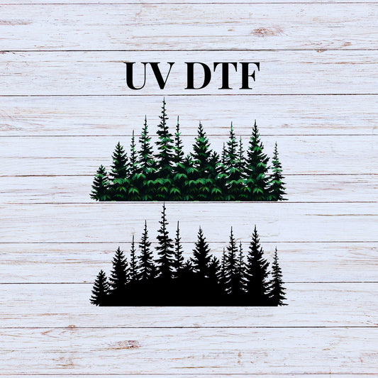 UV DTF Sticker prints. Tree line element sheet decal, permanent sticker. UV wrap for tumbler. #10054