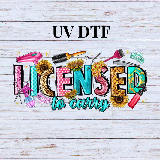 UV DTF Sticker print. Licensed to carry hairdresser decal, tumbler decal, permanent sticker. Uv wrap for glass can tumbler. #4234