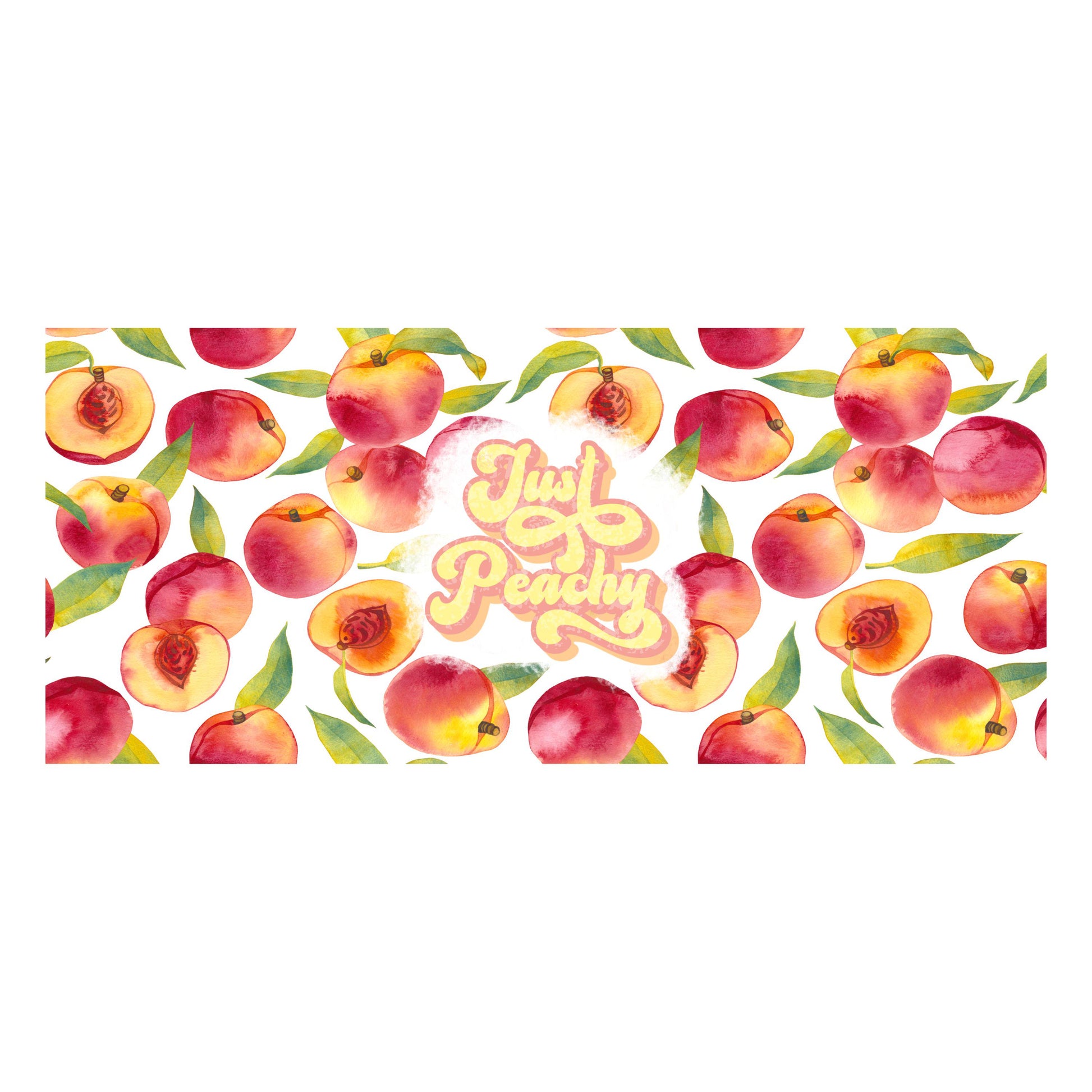 UV DTF Sticker print. Just Peachy wrap decal, glass can tumbler decal. UV wrap for glass can tumbler. #5188