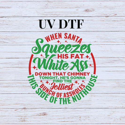 UV DTF Sticker print. Jolliest bunch of assholes decal, tumbler decal. UV wrap for glass can tumbler.#7086