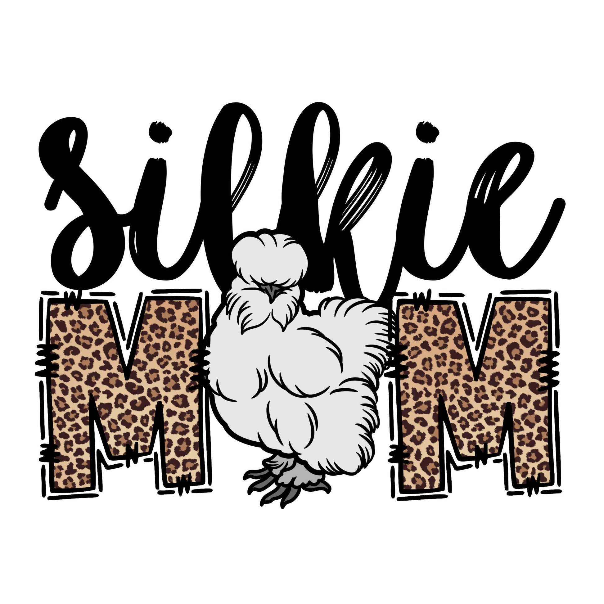 UV DTF Sticker print Silkie Mom Chicken decal, tumbler decal, permanent sticker. #4251