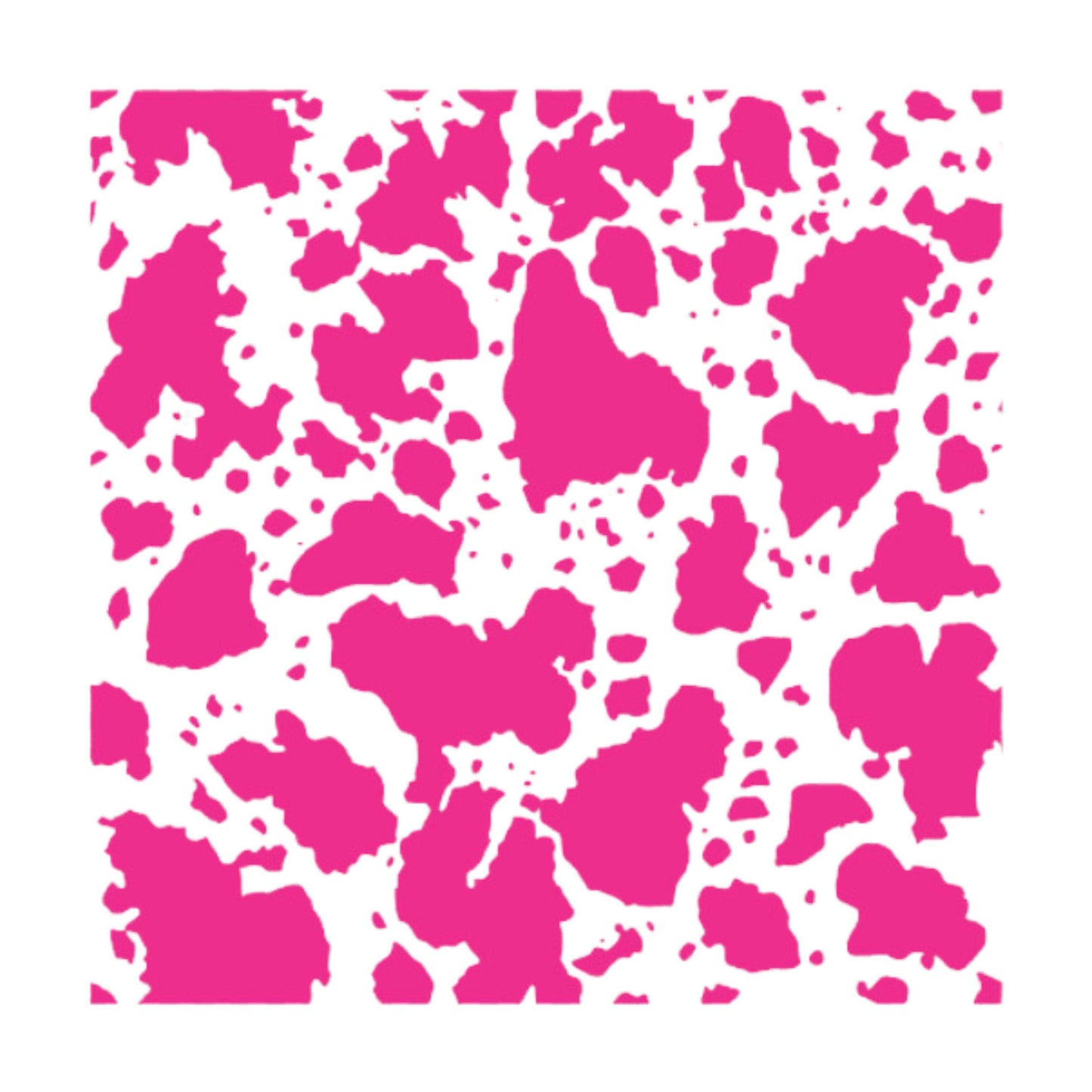 UV DTF Sticker print Cow spot cow hide hot pink decal, tumbler decal, permanent sticker. Uv wrap for glass can tumbler. #10073