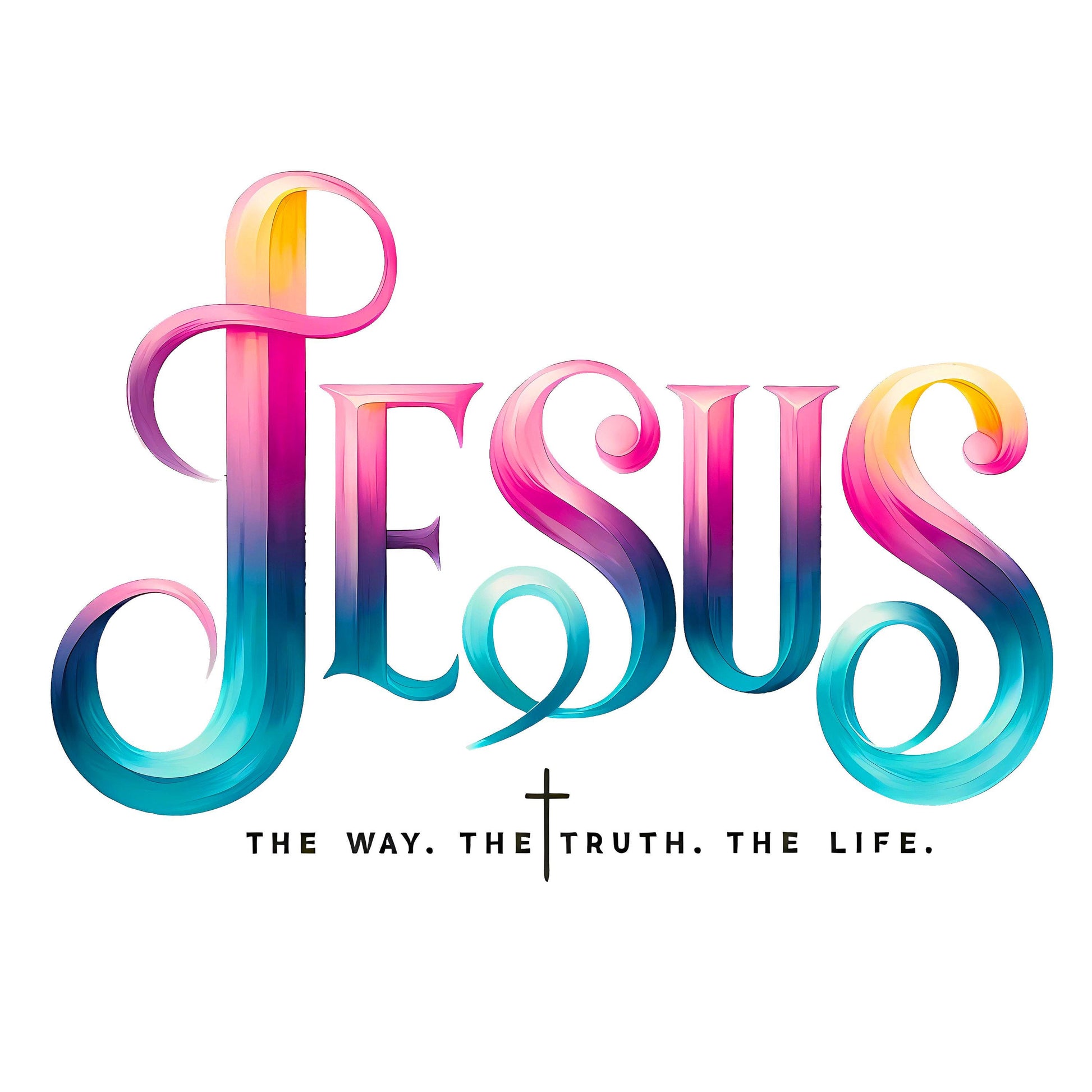 UV DTF Sticker print Jesus the way, the truth, the life rainbow ombre decal, tumbler decal, permanent sticker. #4263