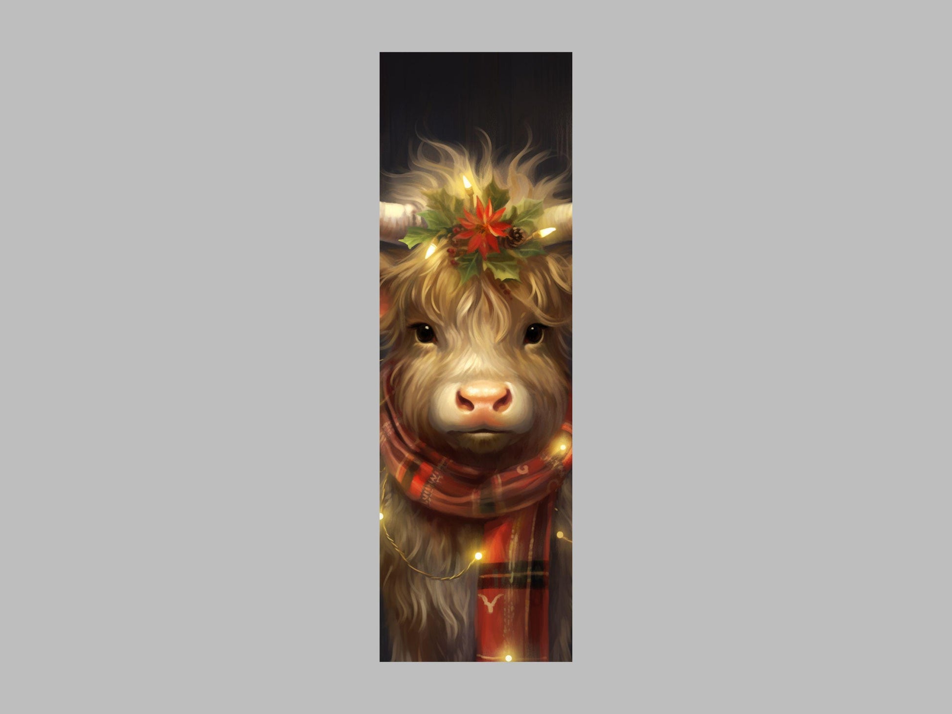 UV DTF Pen Wrap Ready To Apply Sticker Print. Full color Christmas Highland Cow Uv Pen wrap. #8017