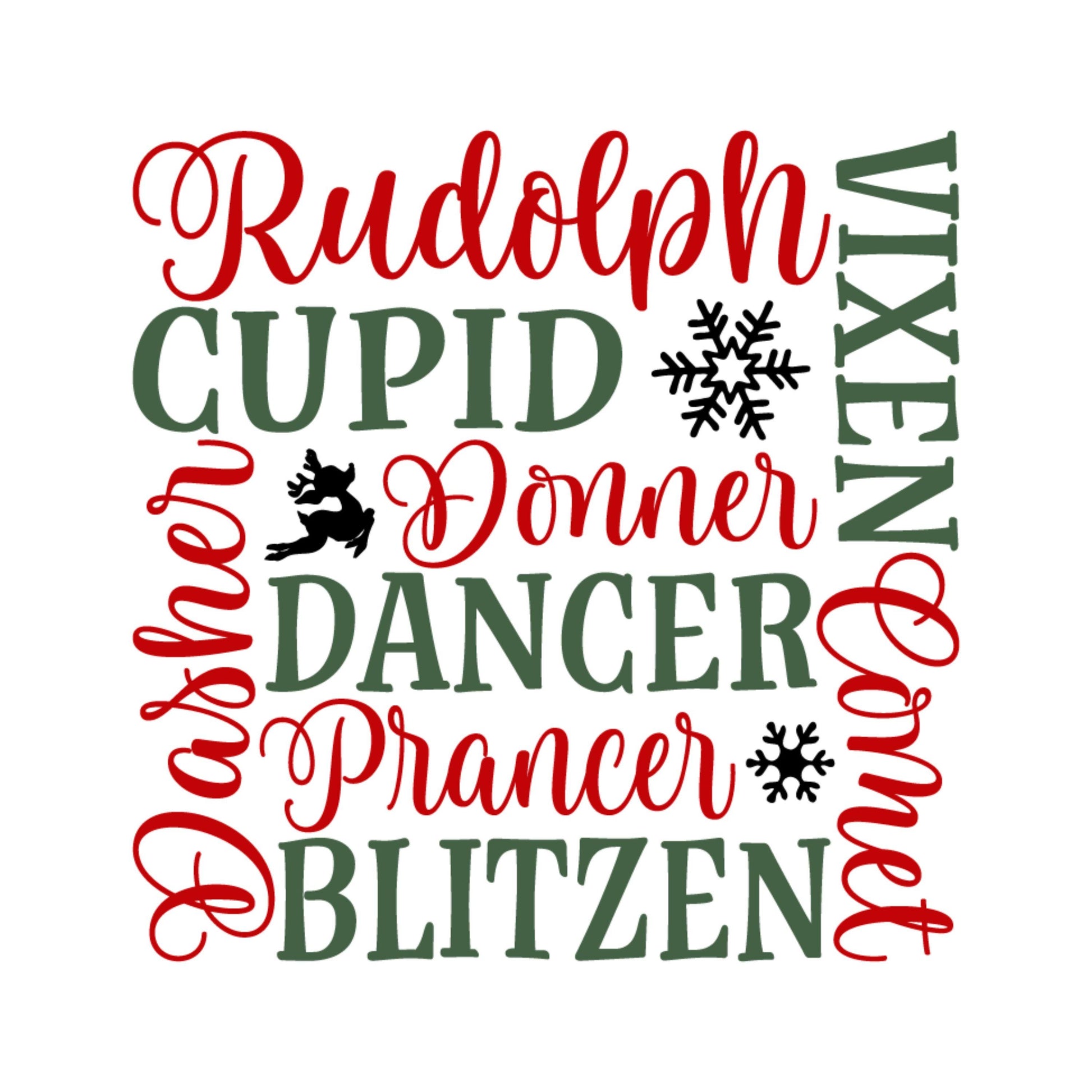 UV DTF Sticker print Reindeer subway names Christmas decal, tumbler decal, permanent sticker. #7128