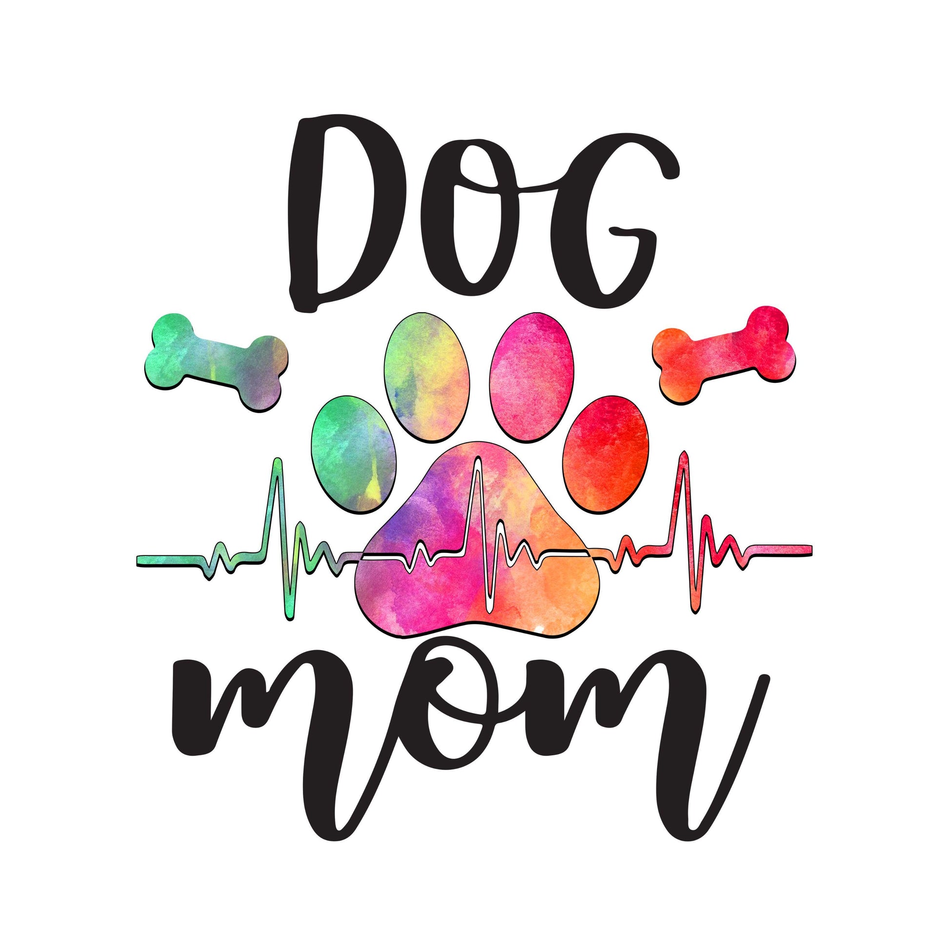 UV DTF Sticker print Dog Mom Life Watercolor Life Line decal, tumbler decal, permanent sticker. #4270