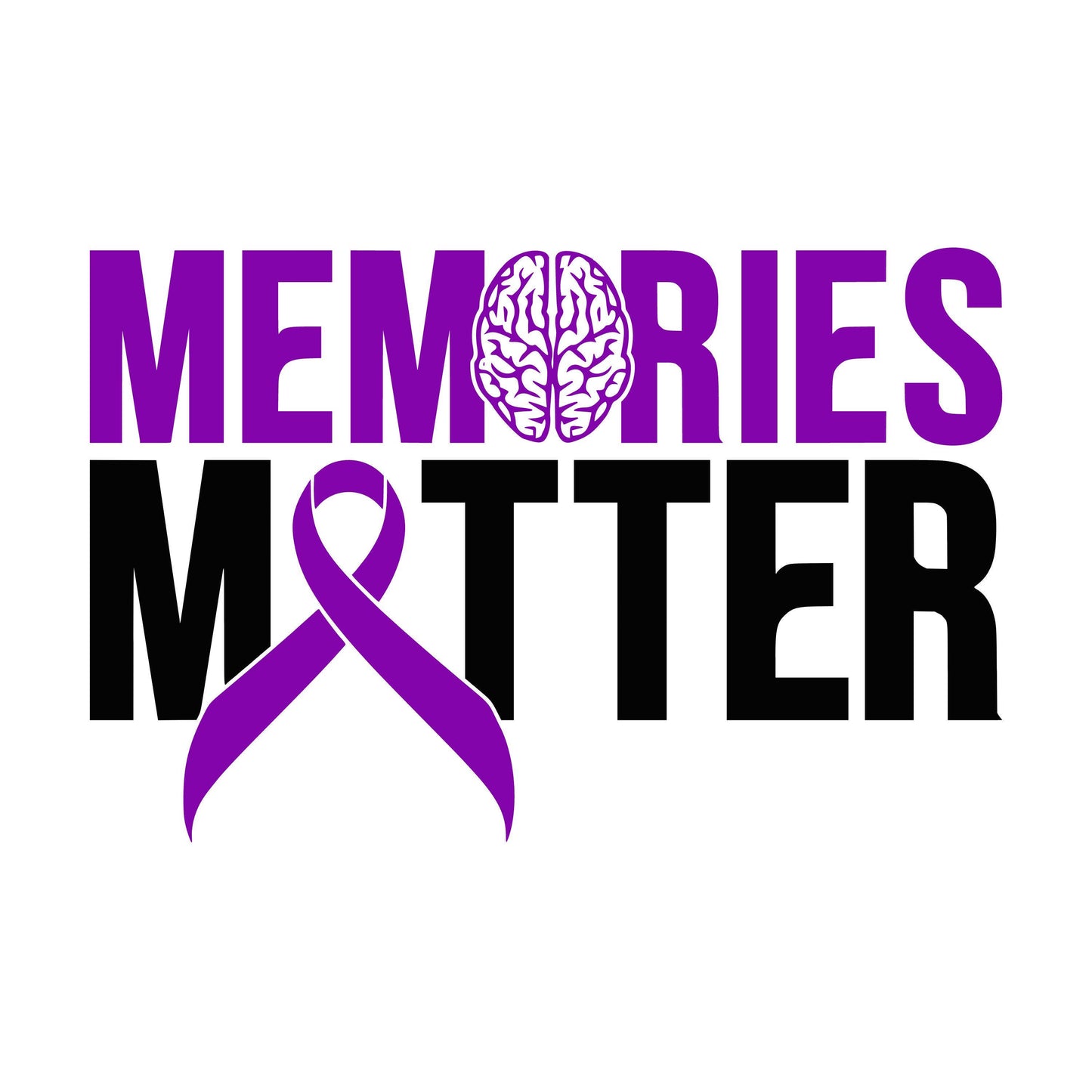 UV DTF Sticker print Memories Matter Alzheimer's Awareness ready to apply decal, tumbler decal, permanent sticker. Uv wrap for tumbler.#4275