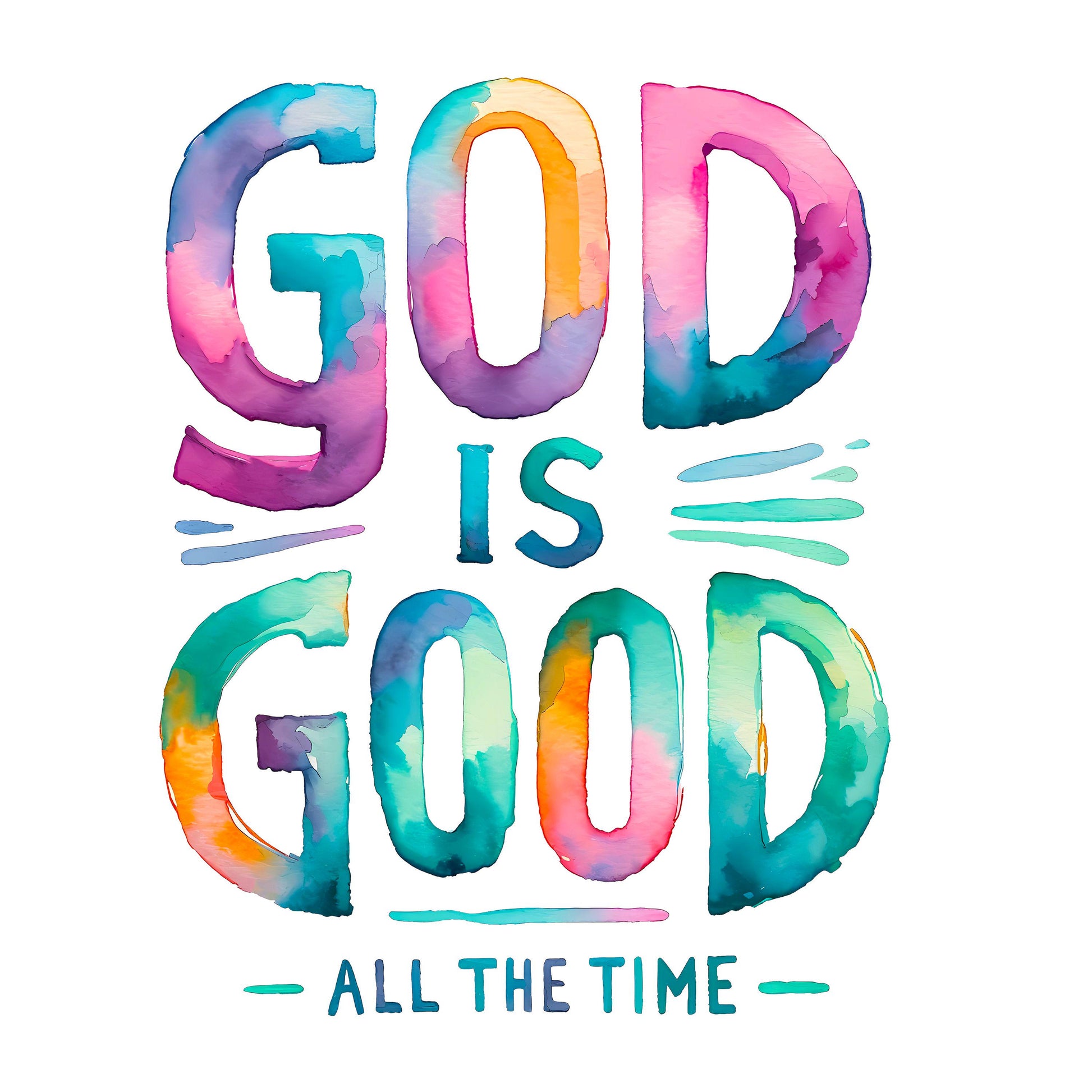 UV DTF Sticker print Watercolor God Is Good All The Time Christian Jesus decal, tumbler decal, permanent sticker. #4262