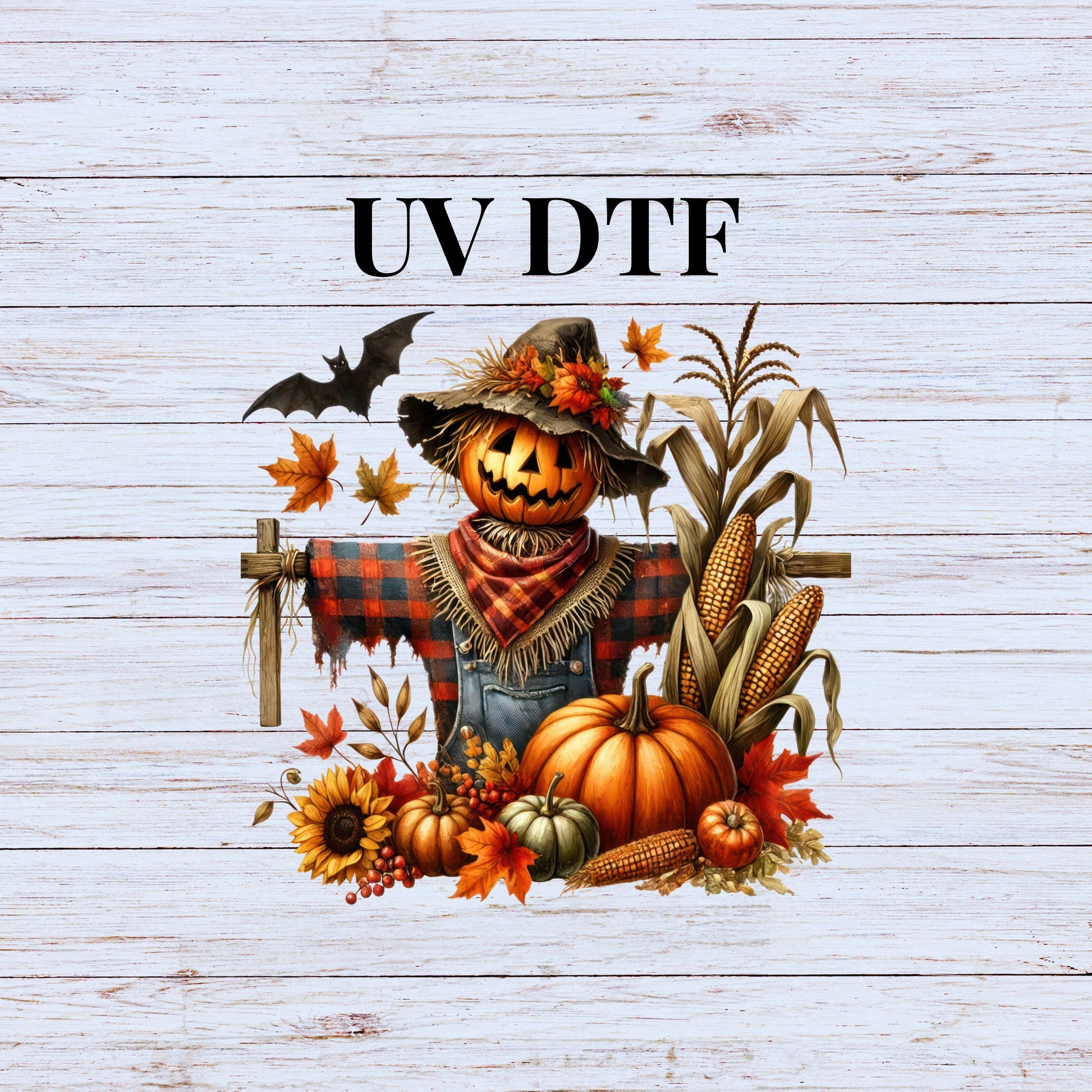 UV DTF Sticker print Halloween Scarecrow decal, tumbler decal, permanent sticker. #7179