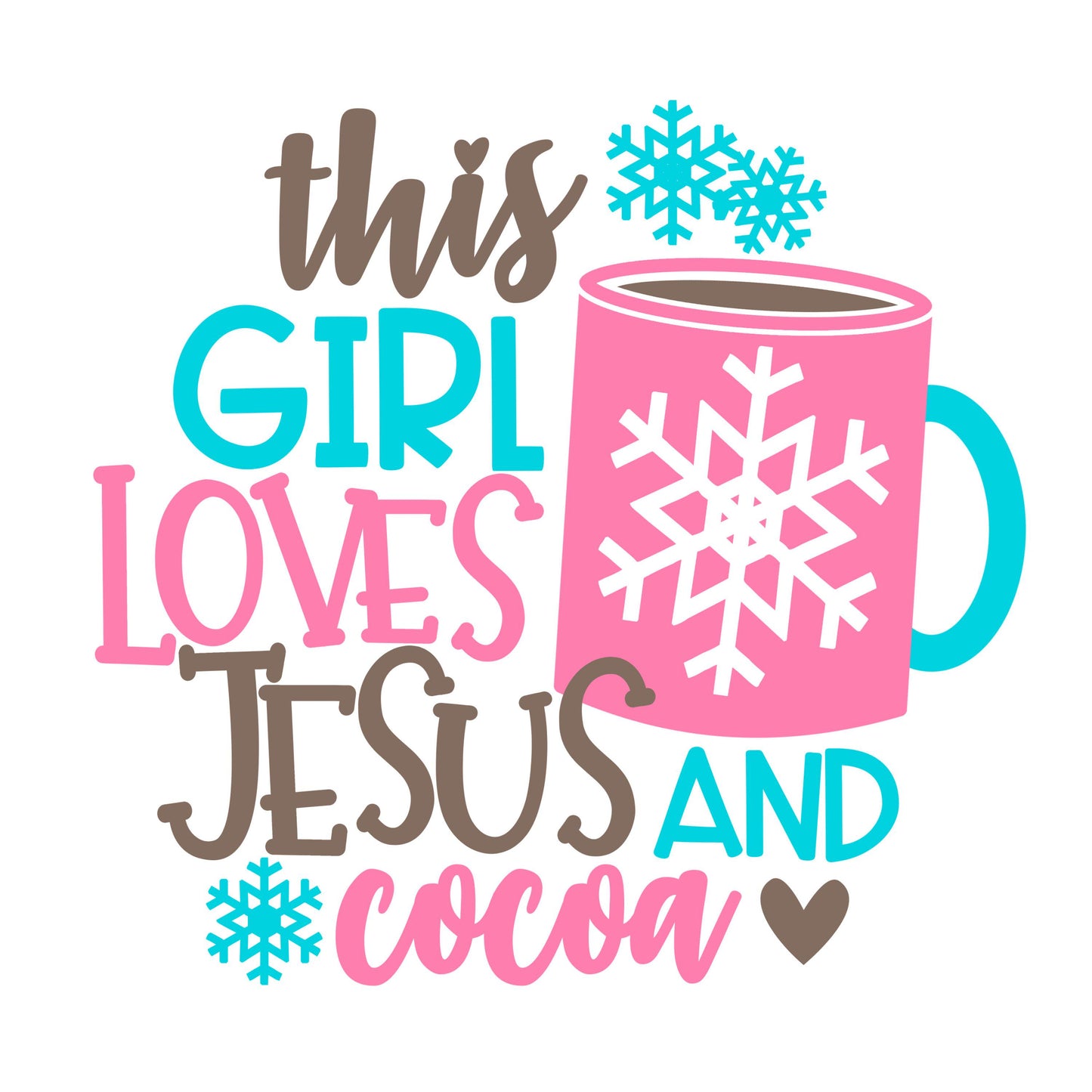 UV DTF Sticker print This girl loves Jesus and Cocoa Christmas decal, tumbler decal, permanent sticker. #7132