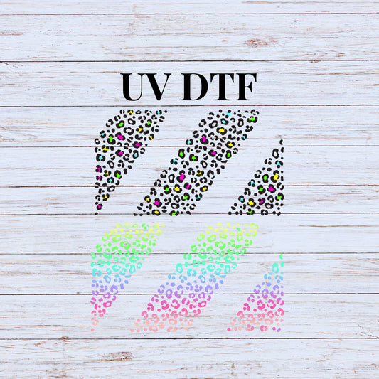 UV DTF Sticker print. Cheetah Stripes Glass Can or tumbler wrap decal, tumbler decal. UV wrap for glass can tumbler. #5197