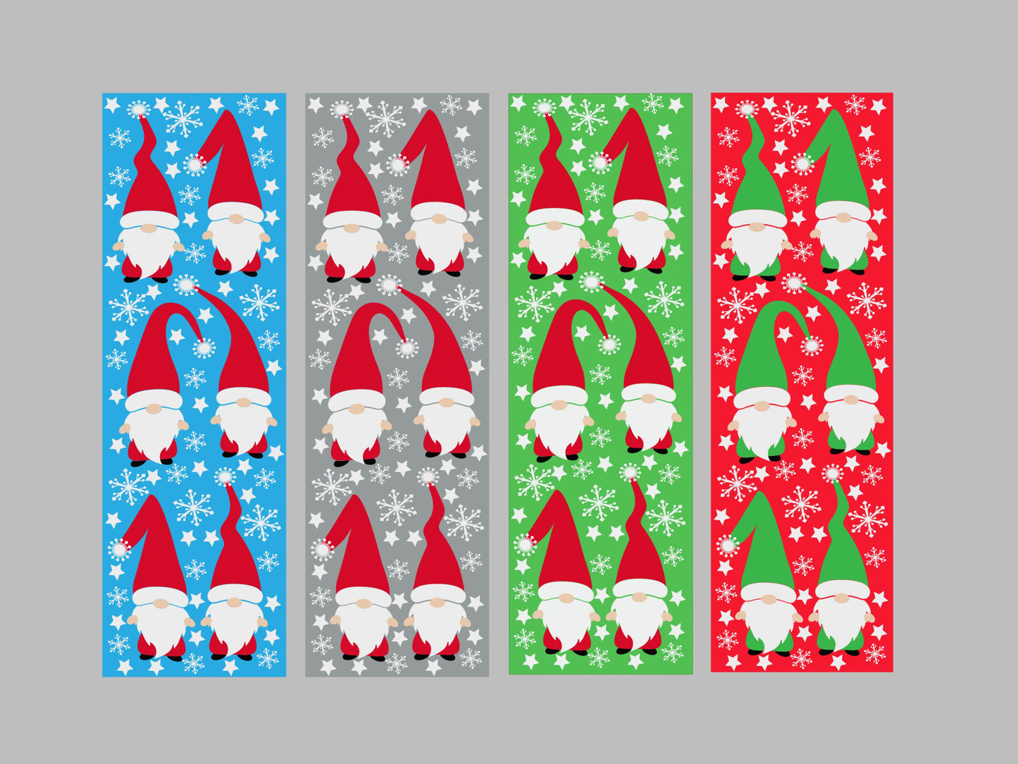 UV DTF Pen Wrap Ready To Apply Sticker Print. Full color Christmas Gnome Bundle of 4 Uv Dtf Pen wrap. #8023