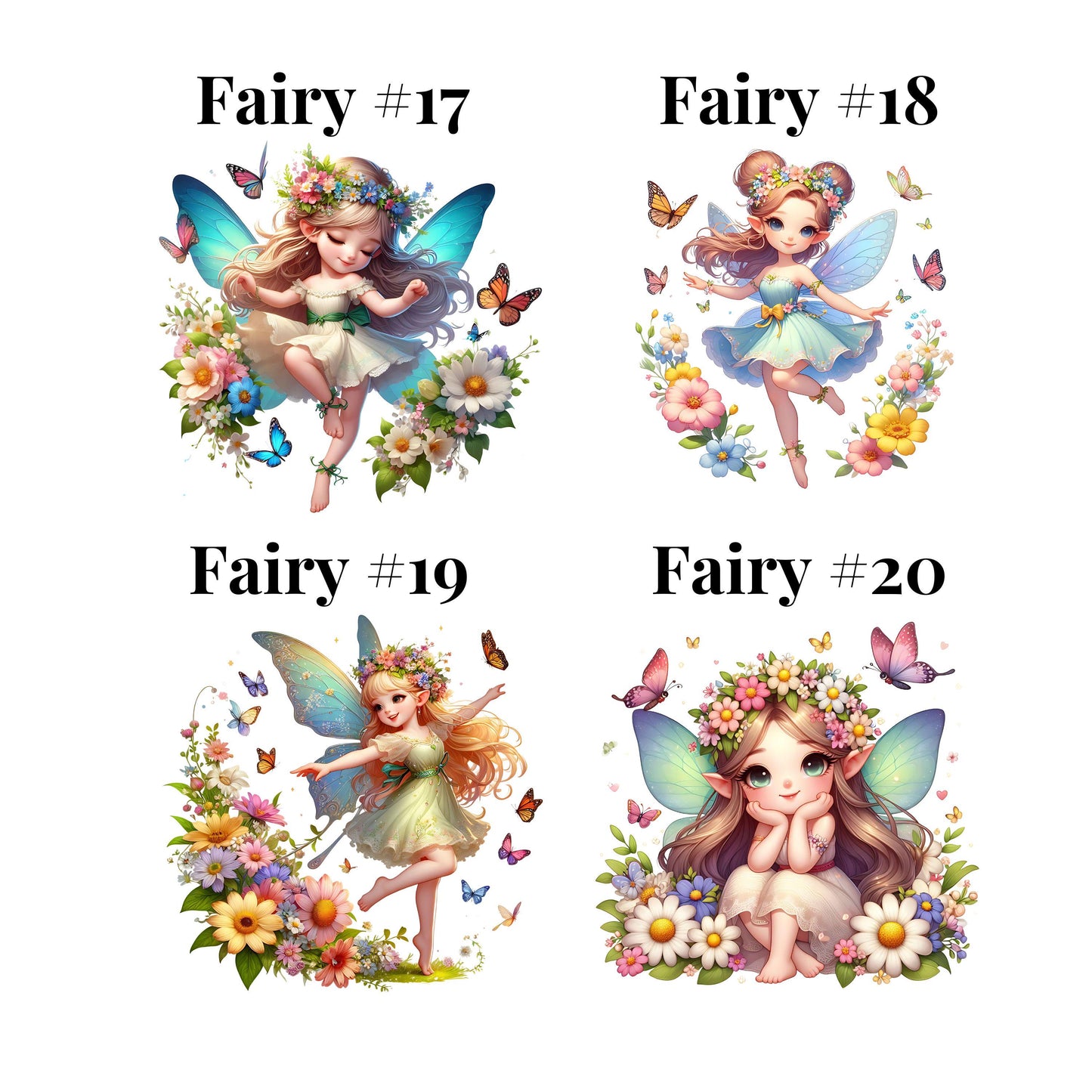 UV DTF Sticker print. 24 different Watercolor Fairy decals, tumbler decal, permanent sticker, tumbler. #10094