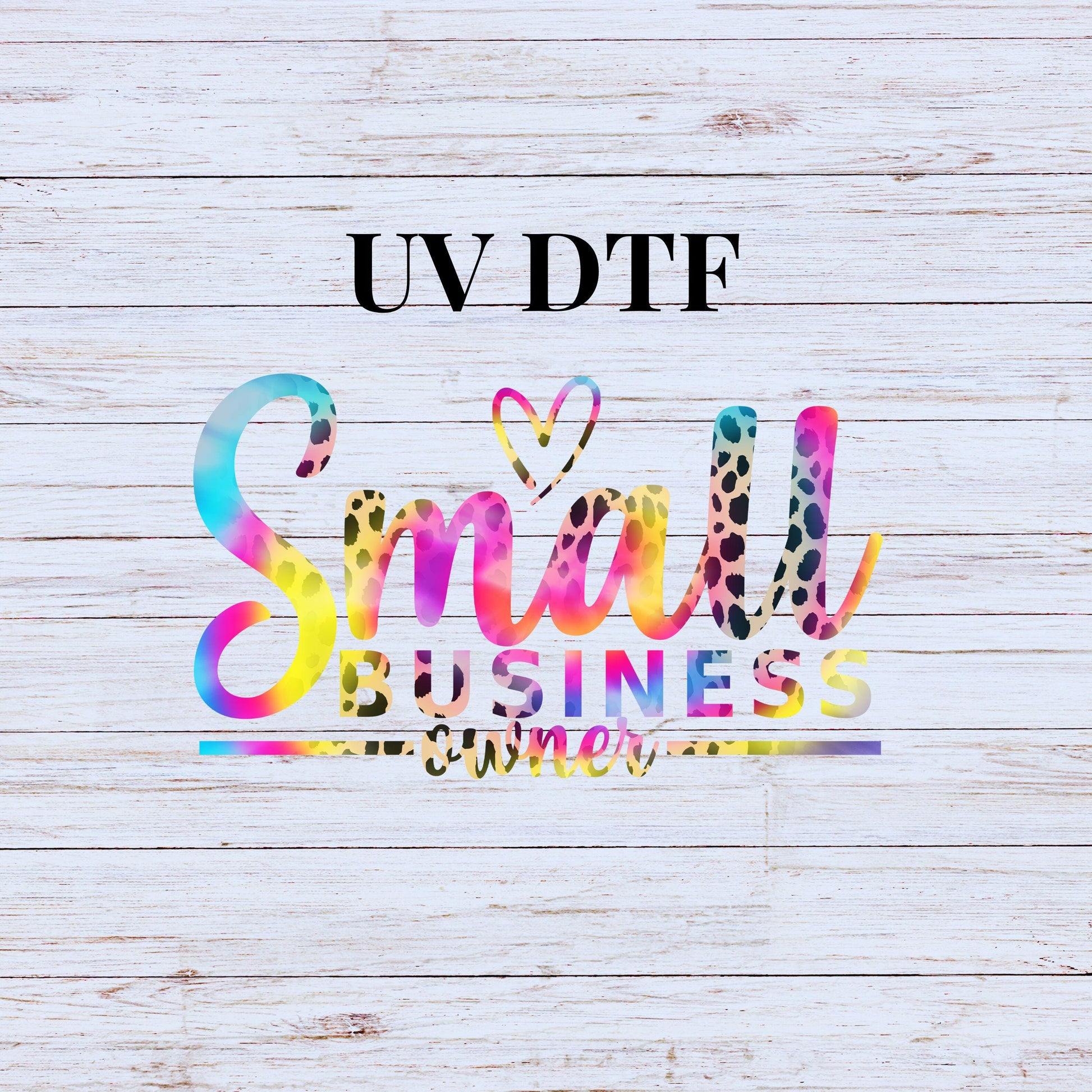 UV DTF Sticker print Small Business Owner cheetah and rainbow decal, tumbler decal, permanent sticker. #4274