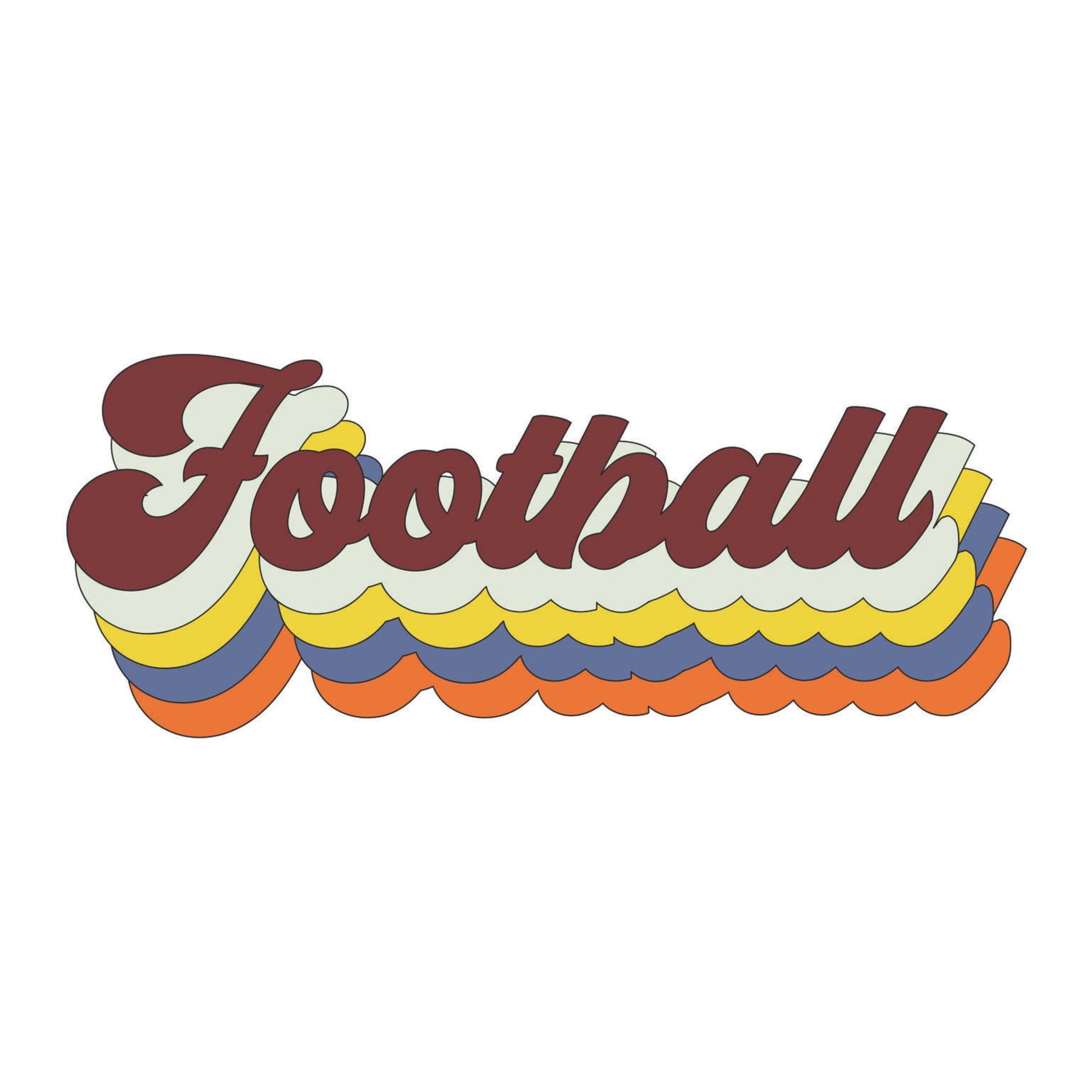 UV DTF Sticker print Retro Football decal, tumbler decal, permanent sticker. #9022