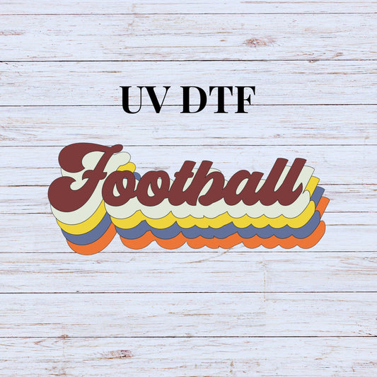 UV DTF Sticker print Retro Football decal, tumbler decal, permanent sticker. #9022