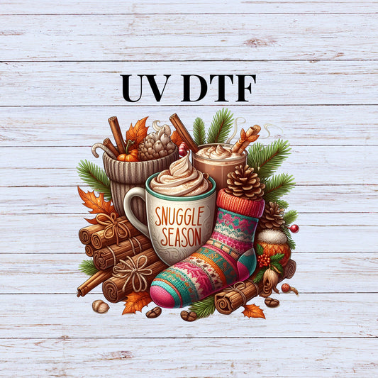 UV DTF Sticker print Snuggle Season fall grouping decal, tumbler decal, permanent sticker. #7183