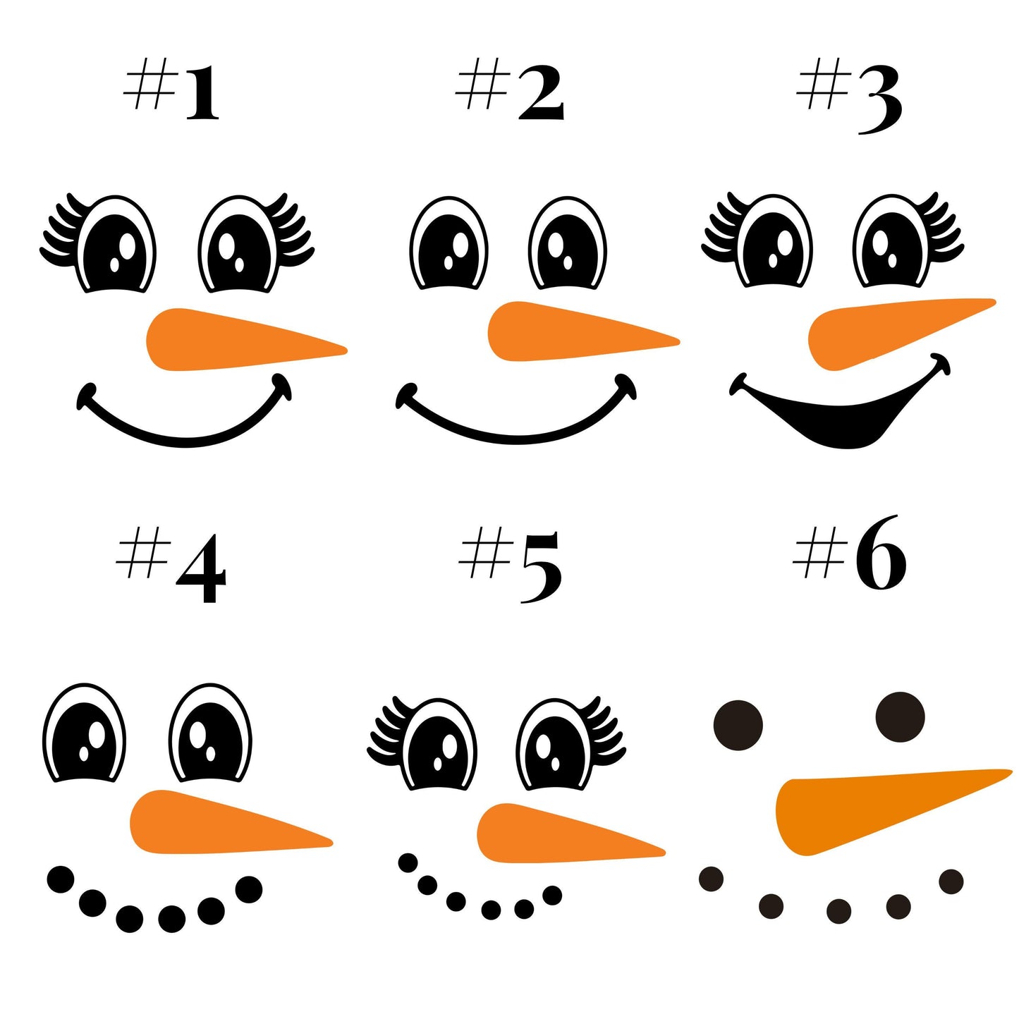 UV DTF Sticker print. 10 different Snowman faces Christmas ornament decal, tumbler decal. UV wrap for glass can tumbler.#7198