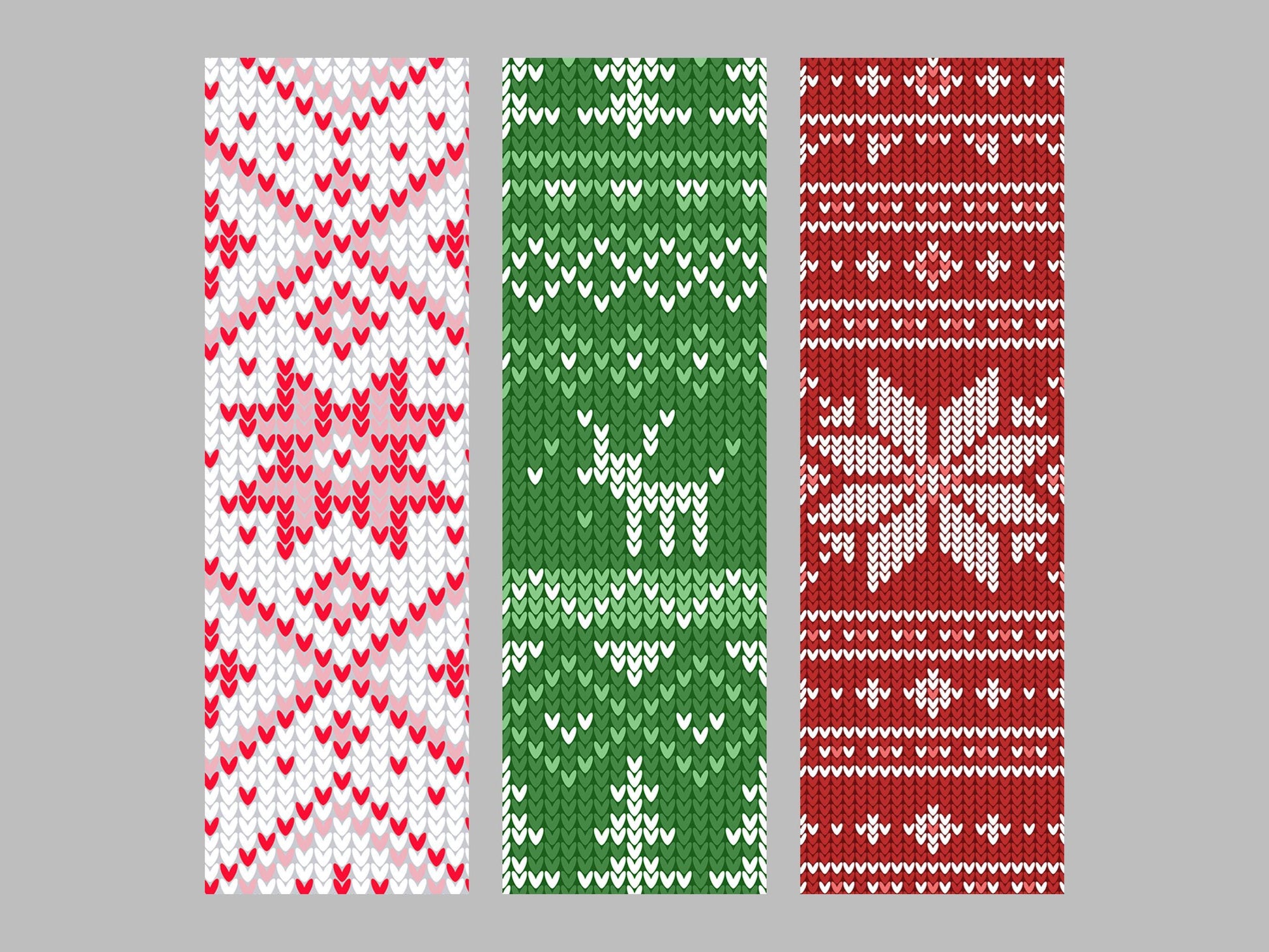 UV DTF Pen Wrap Ready To Apply Sticker Print. Full color Christmas knit Bundle of 3 Uv Dtf Pen wrap. #8020