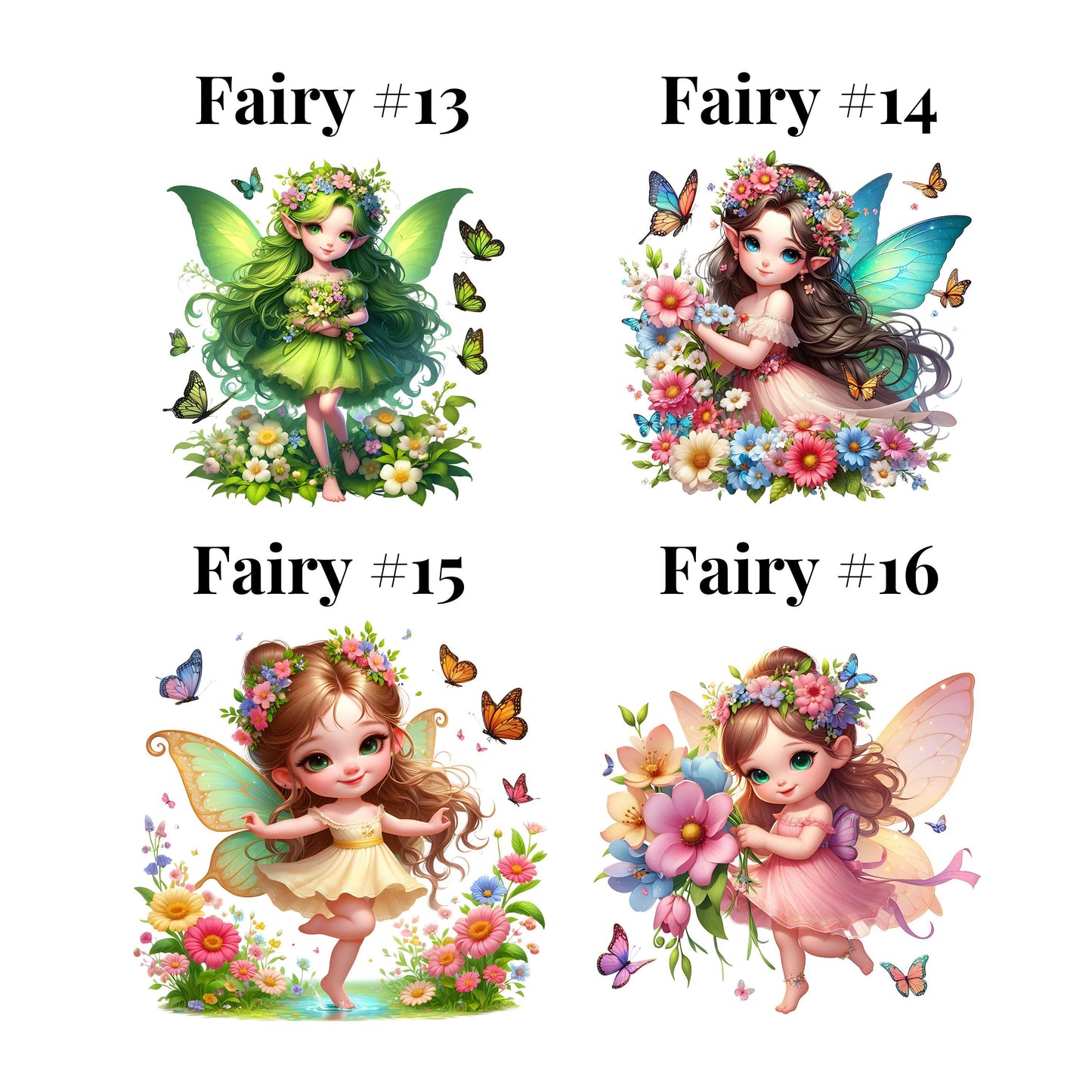 UV DTF Sticker print. 24 different Watercolor Fairy decals, tumbler decal, permanent sticker, tumbler. #10094