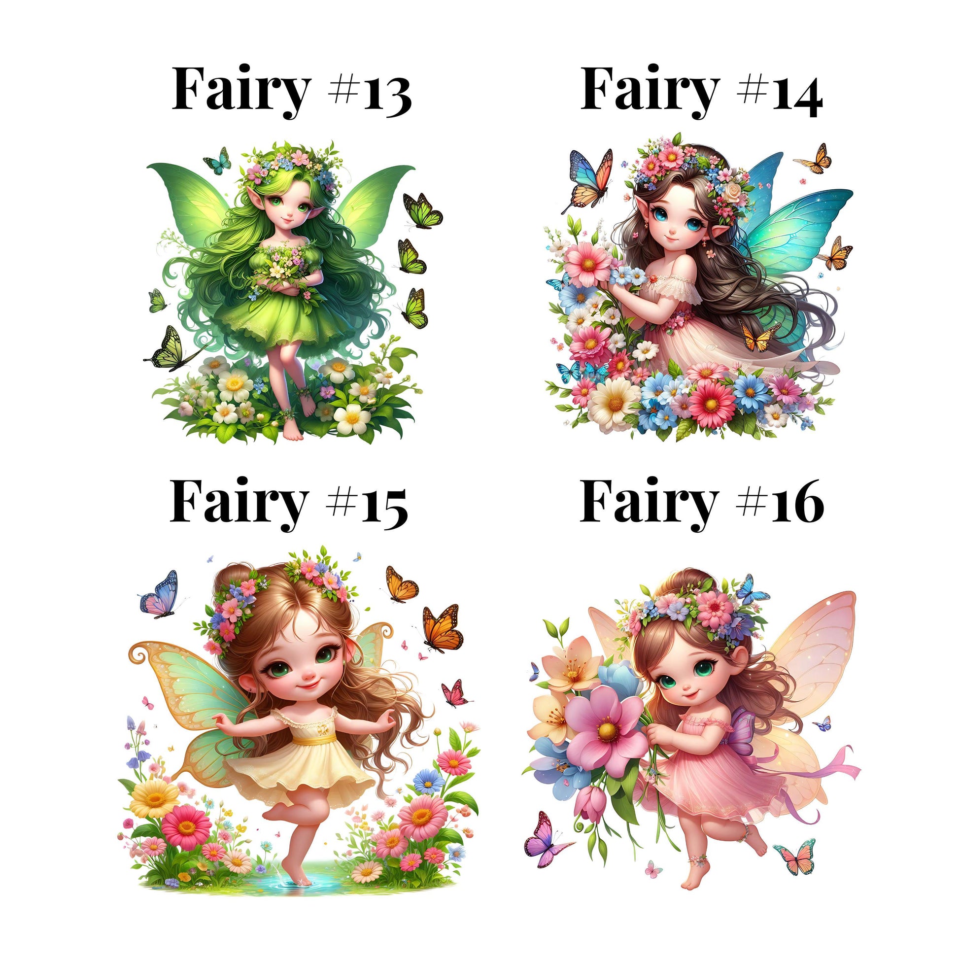 UV DTF Sticker print. 24 different Watercolor Fairy decals, tumbler decal, permanent sticker, tumbler. #10094