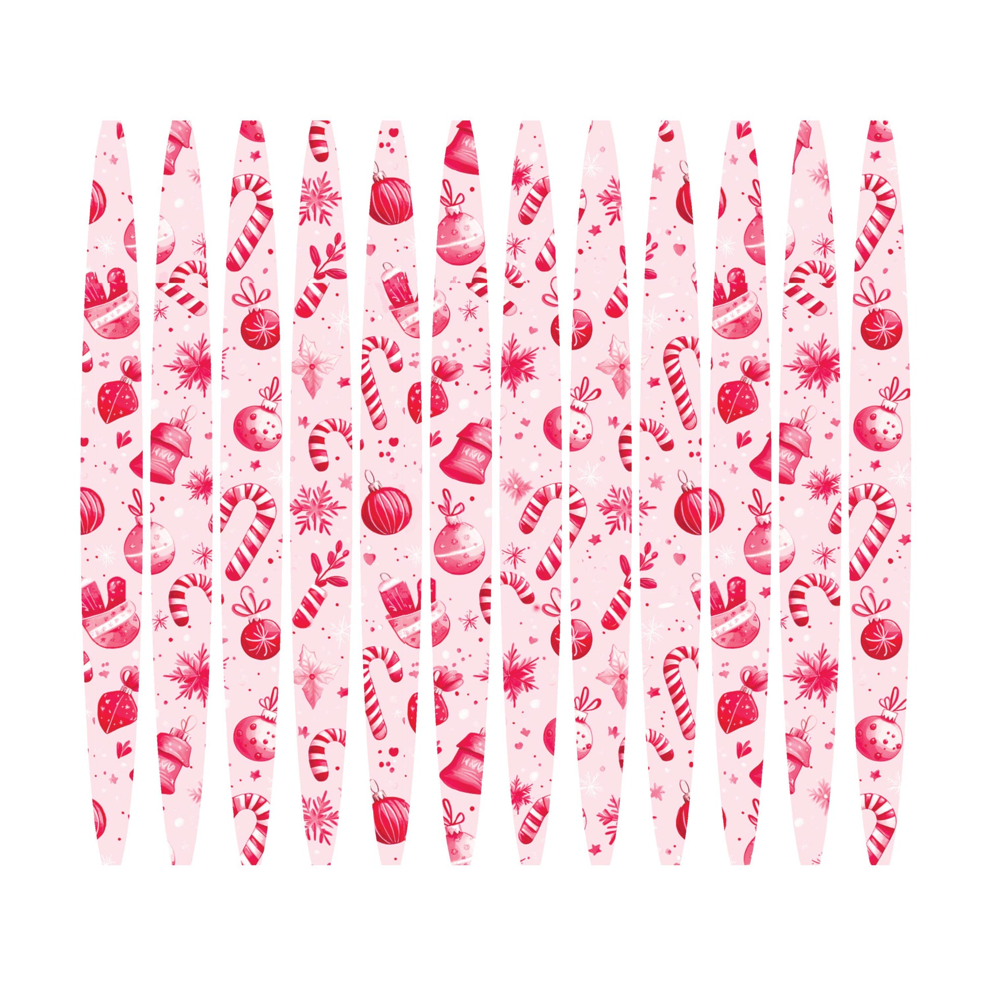 UV DTF Sticker print. Pink Candy Cane stripe pattern template wrap for 20 oz tumblers or diy project made with UV dtf decals. #7223