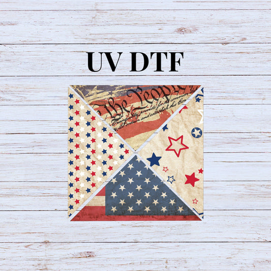 UV DTF Sticker print. We the people 4 triangle V Split Helper tumbler wrap decal, tumbler decal. UV wrap for tumbler. #5213