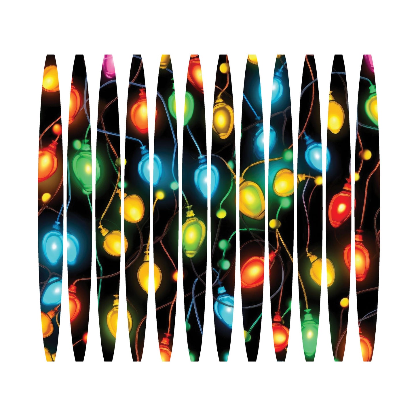 UV DTF Sticker print. Christmas lights stripe pattern template wrap for 20 oz tumblers or diy project made with UV dtf decals. #5233