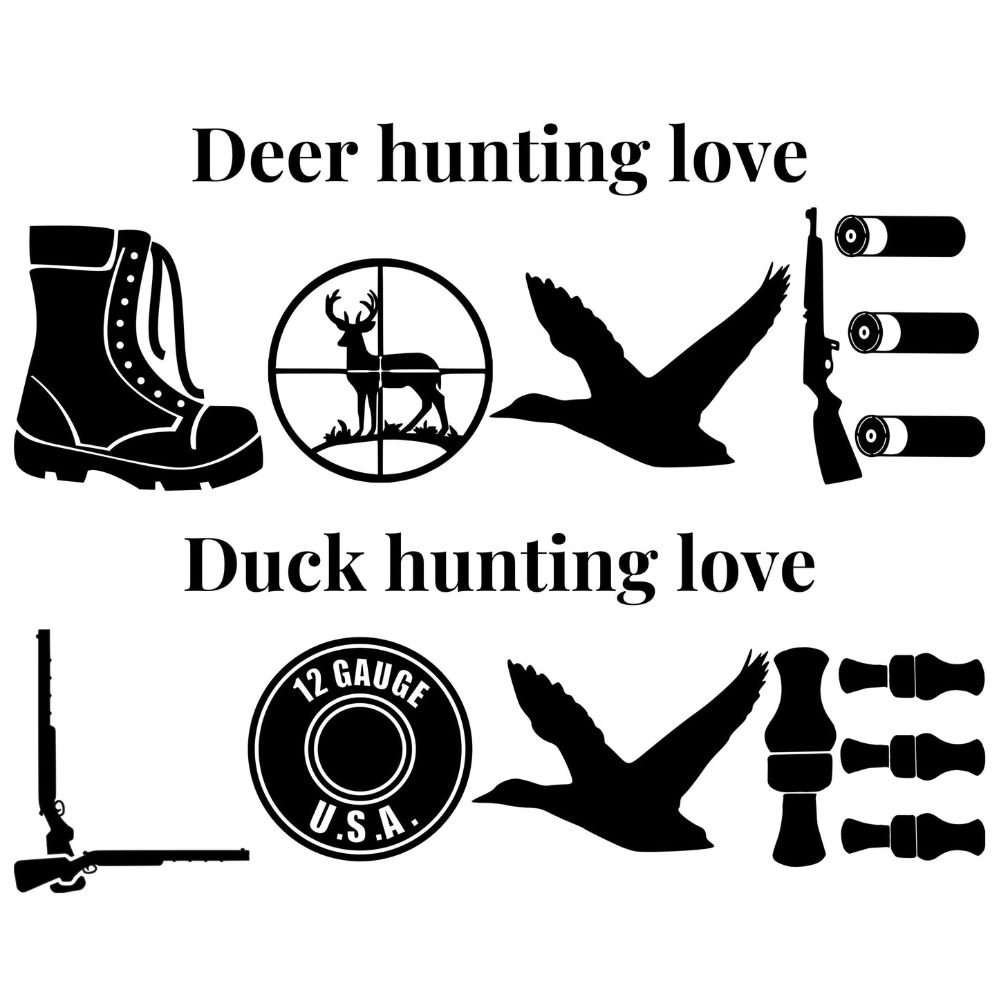 UV DTF Sticker print. Hunting deer or duck Love decal, tumbler decal, permanent sticker. UV wrap for glass can tumbler. #9023