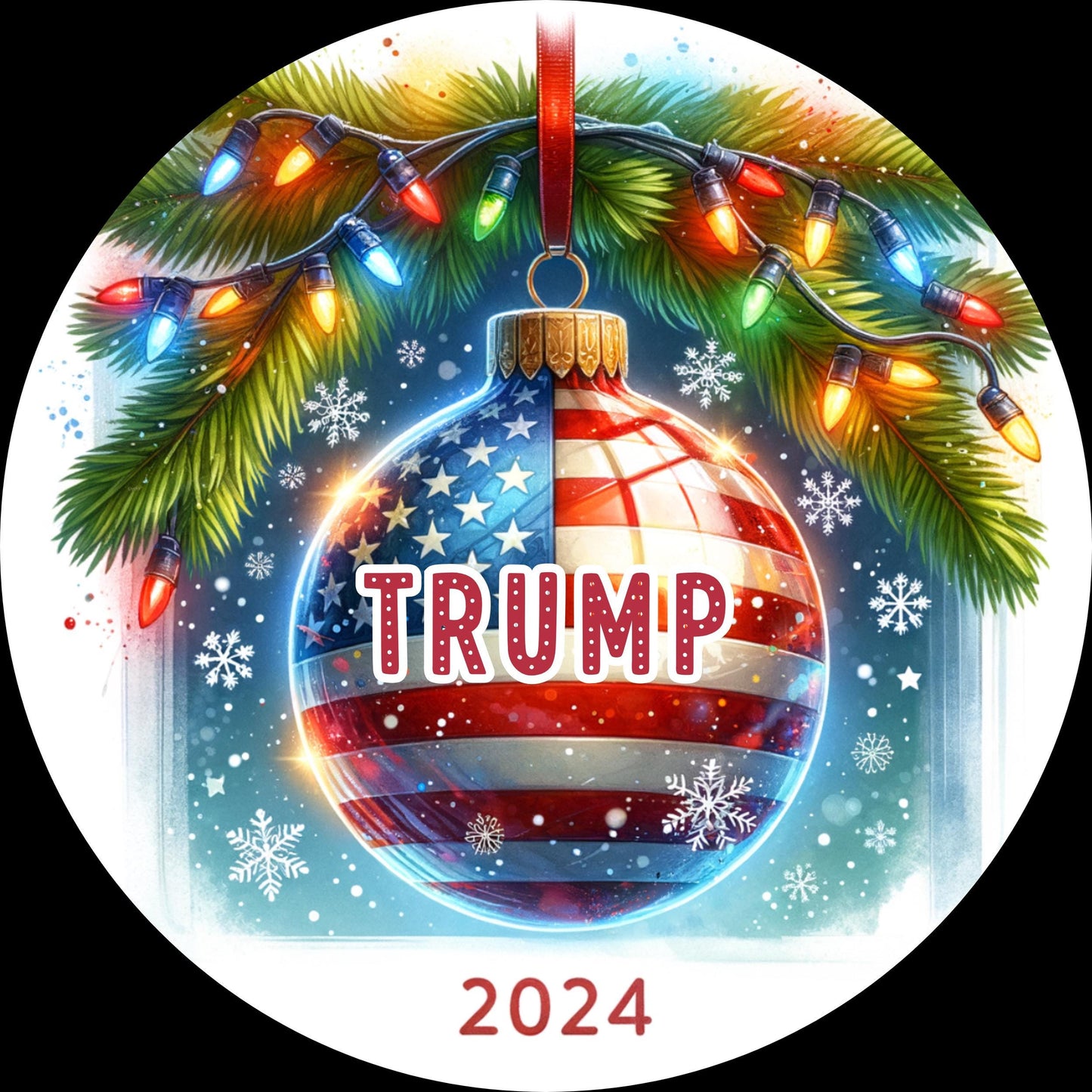 UV DTF Sticker print Proud to be garbage or Trump 2024 round Christmas Ornament decals, tumbler decal, permanent sticker.#7247